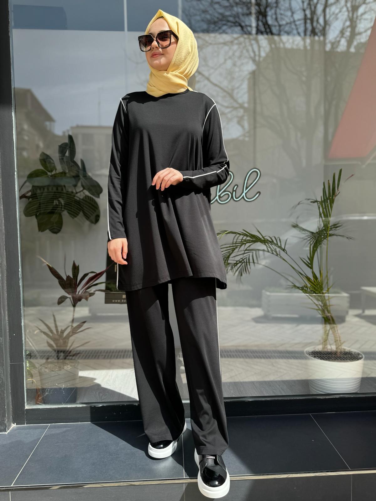 Nurcan Çetin Pantolonlu Tunik Takım Siyah 24457