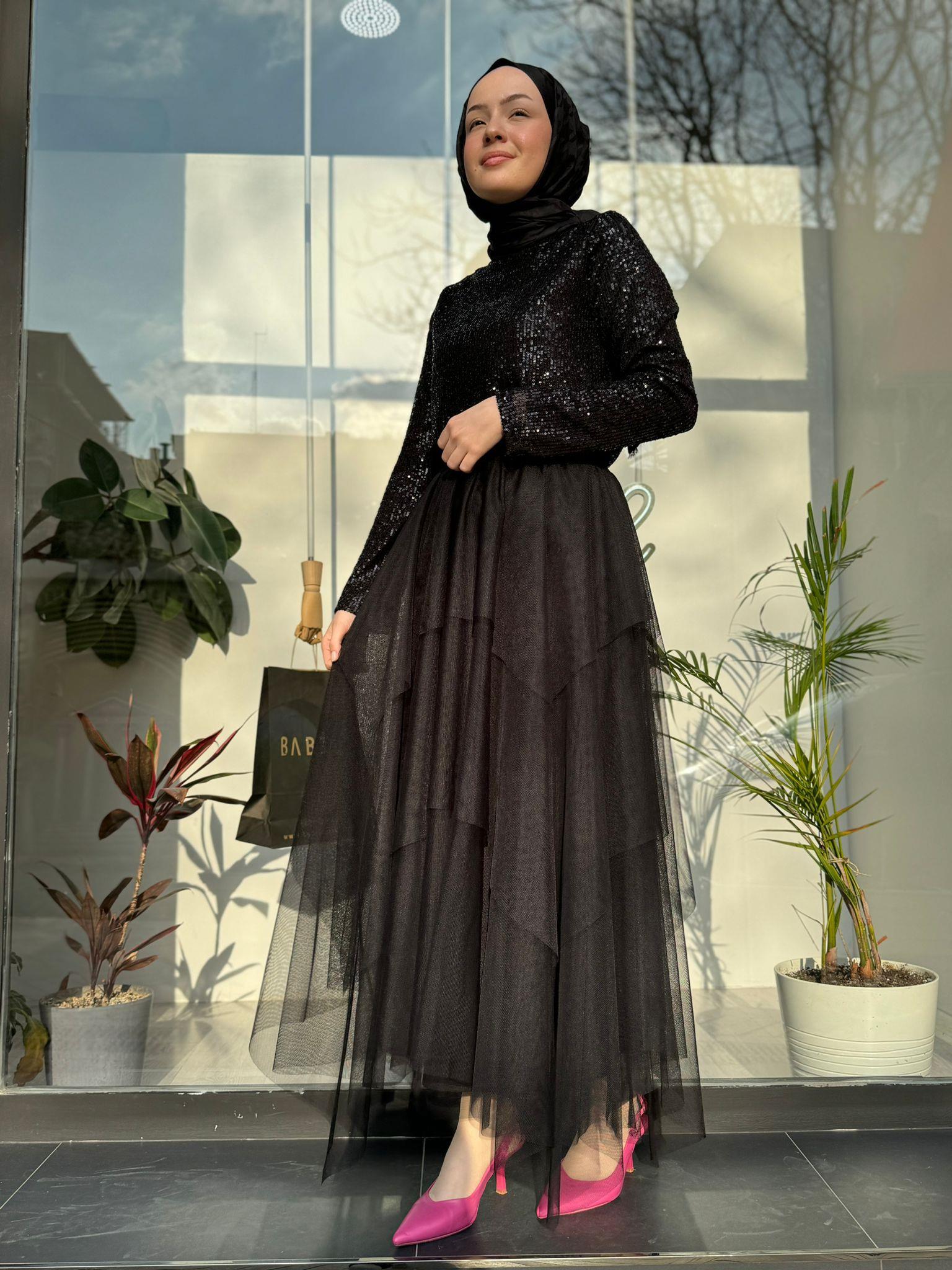 Nurcan Çetin Payet Takım Siyah 7402