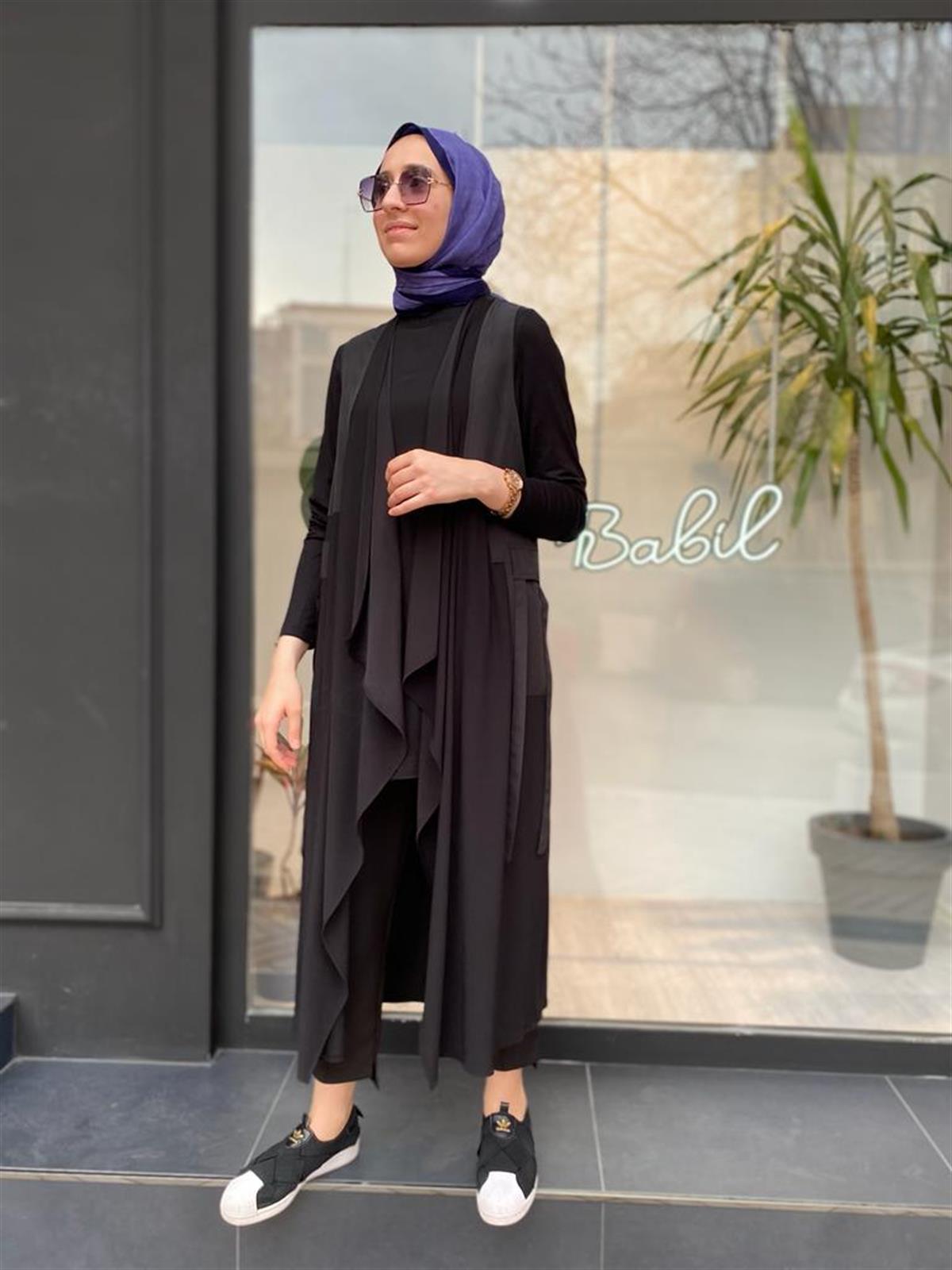 Nurcan Çetin Siyah Yelek 23262 - Babilbutik