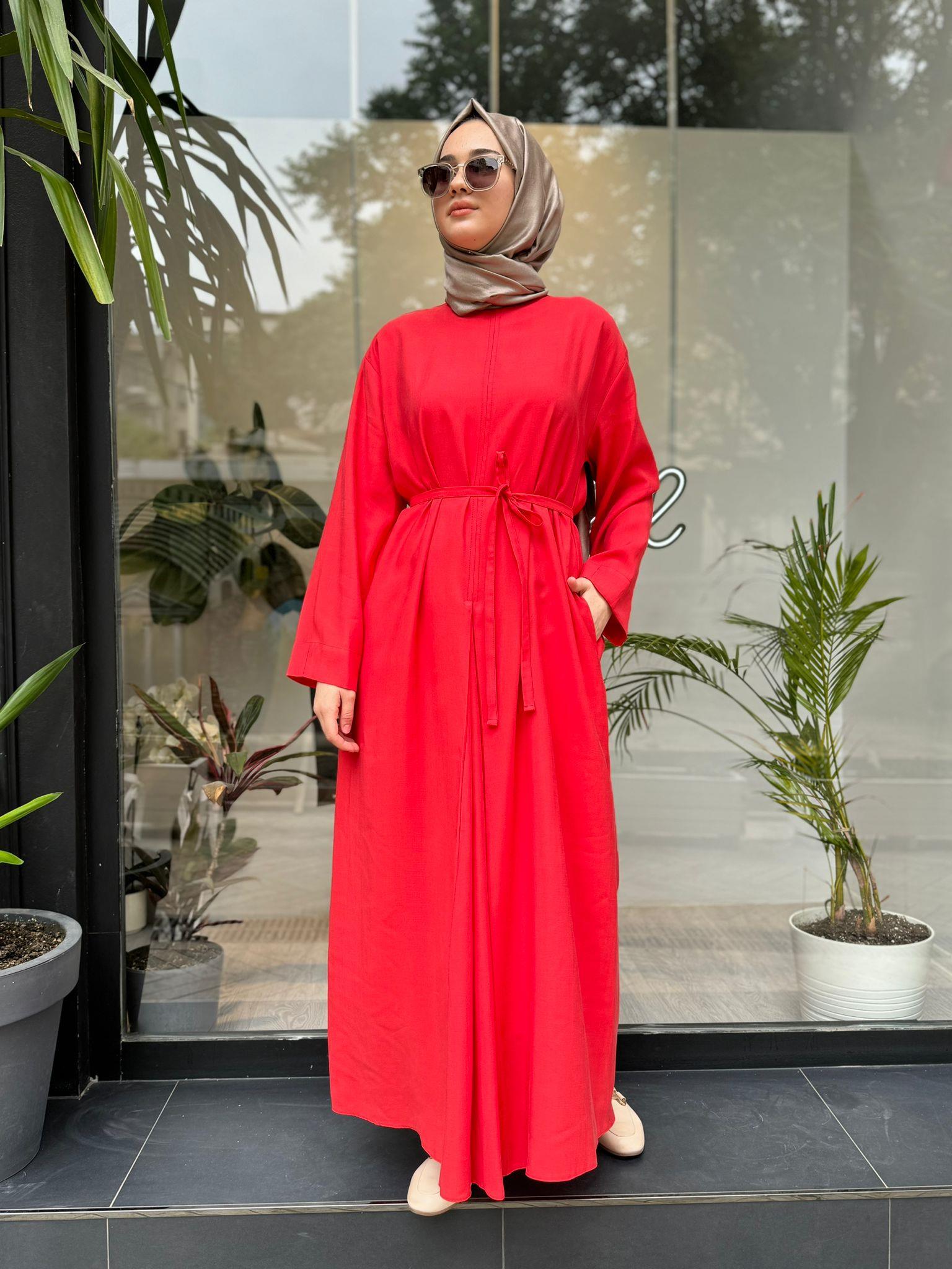 QOOQ Apili Elbise Kırmızı 24ss405