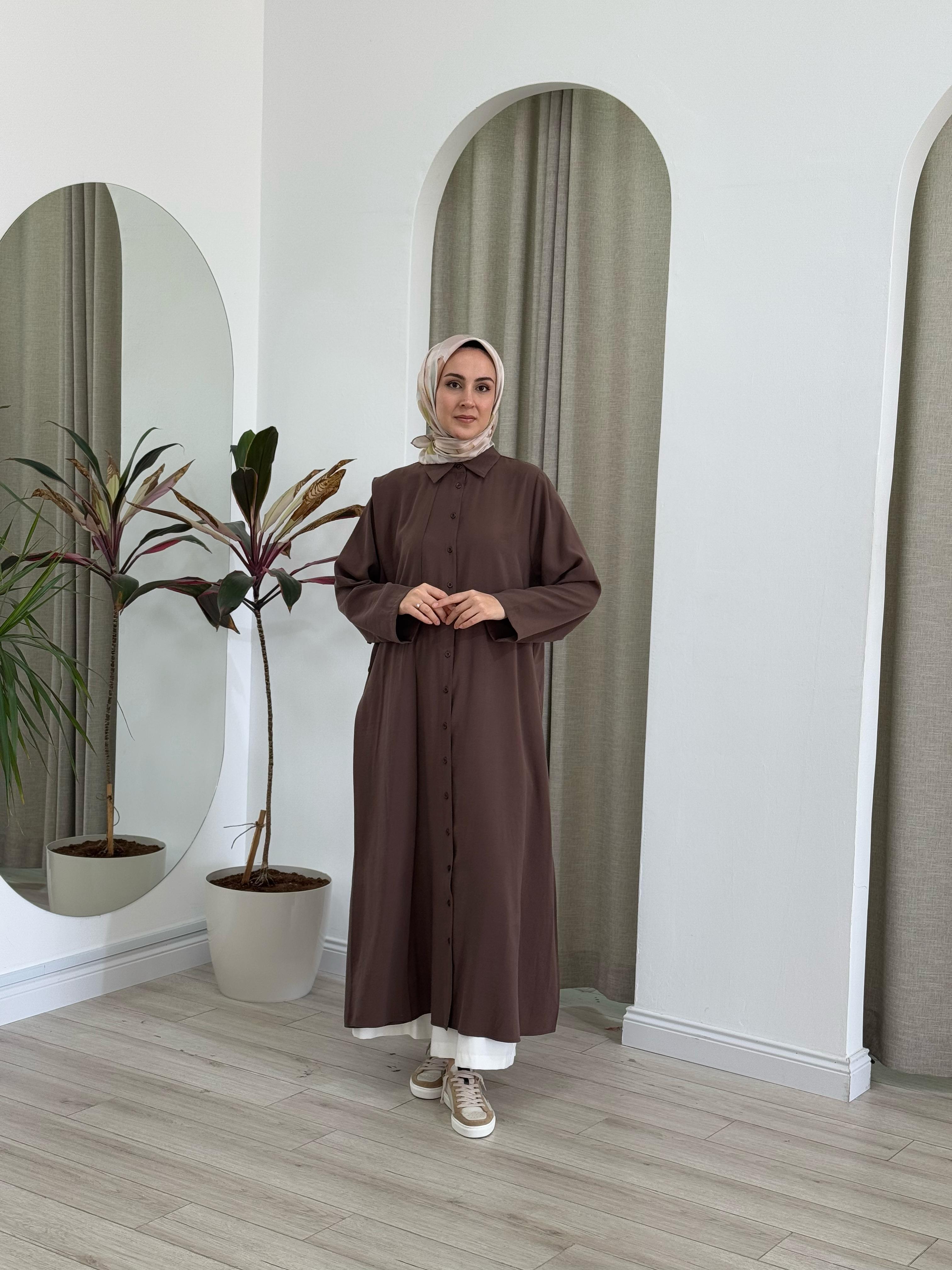 QOOQ Azure Gömlek Kahve 25ss218