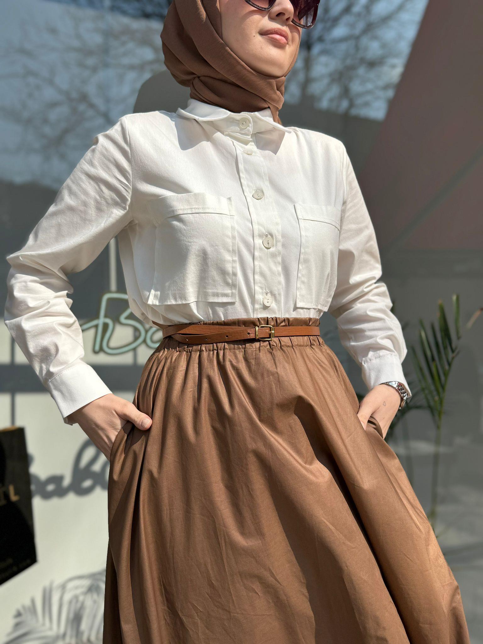 QOOQ Basic Gömlek Beyaz 24fw223