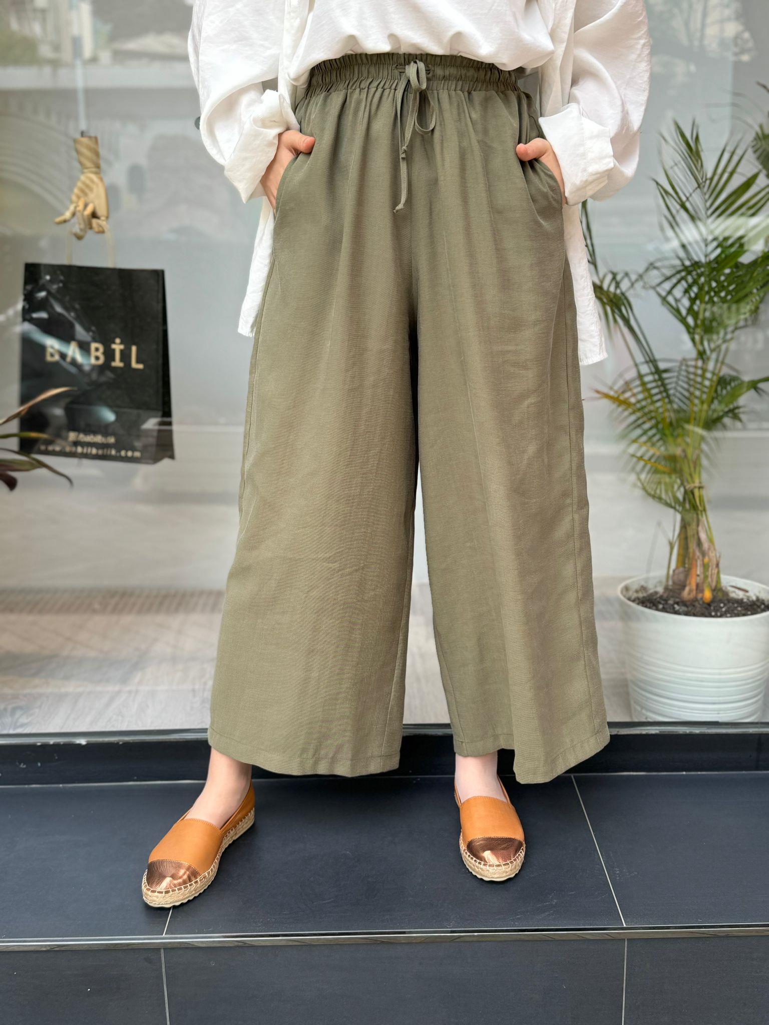 QOOQ Gloria Pantolon Haki 24ss349