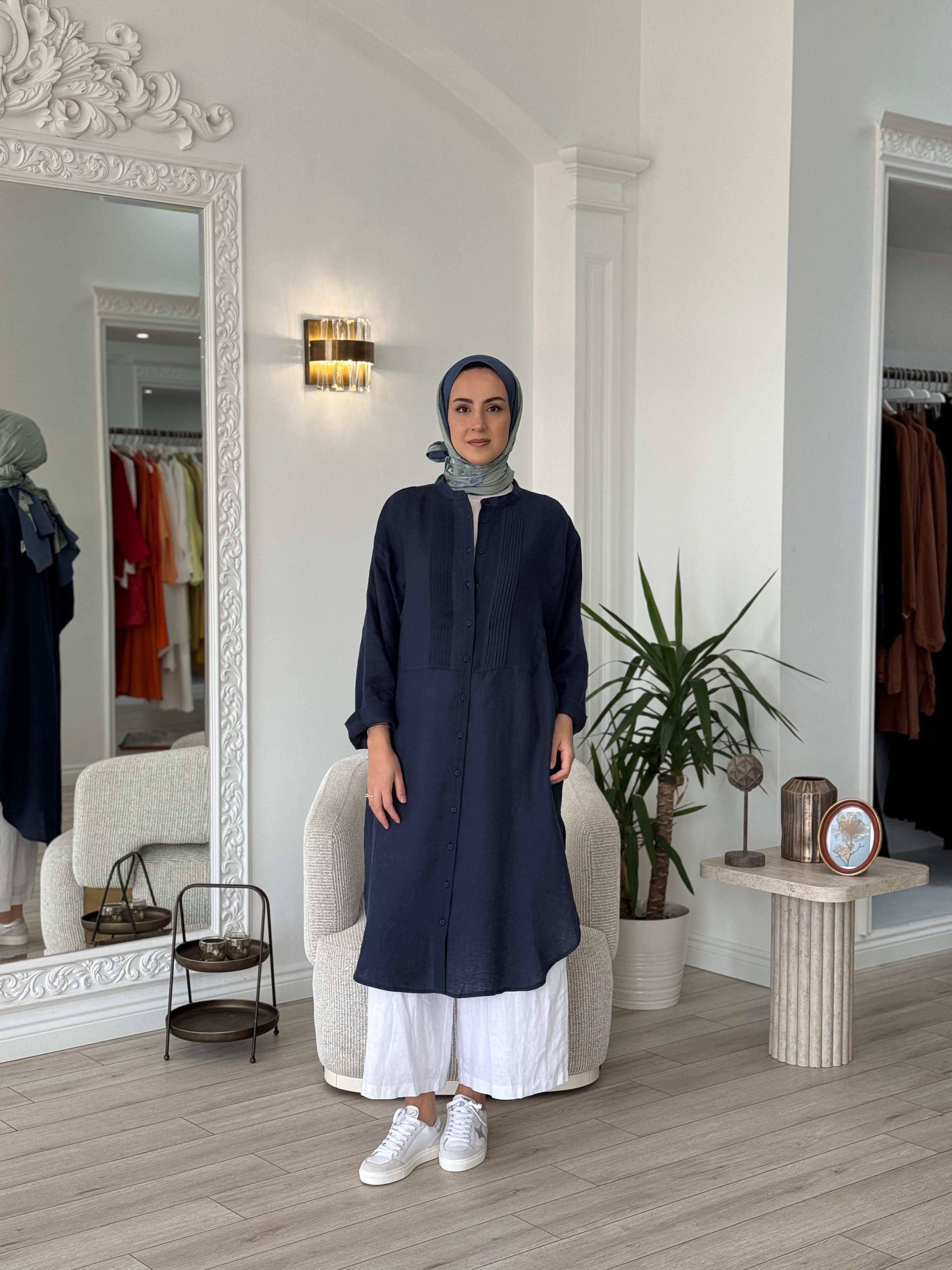 QOOQ Min Gömlek Lacivert 25ss230