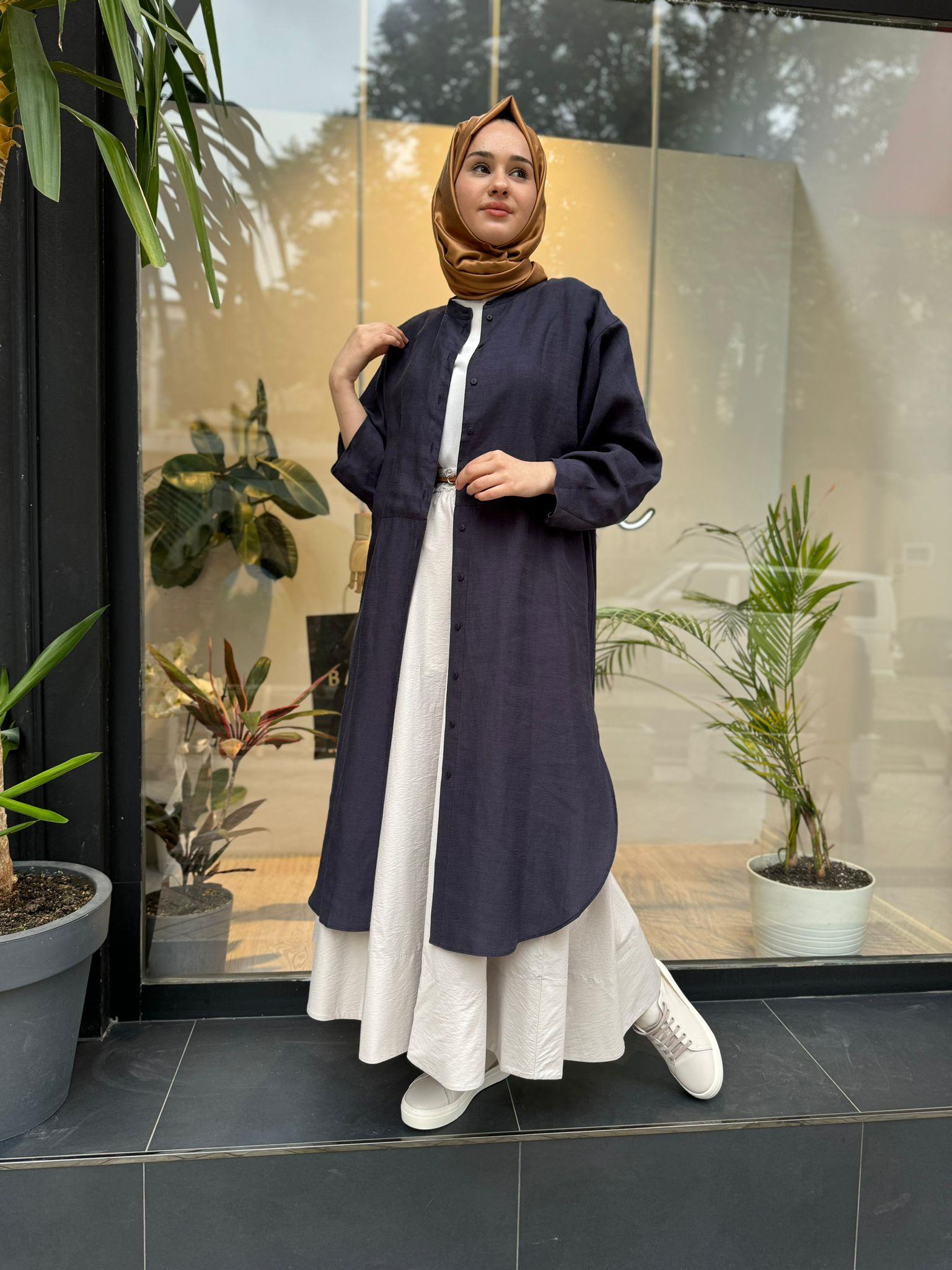 QOOQ Mirerva Gömlek İndigo 24ss221