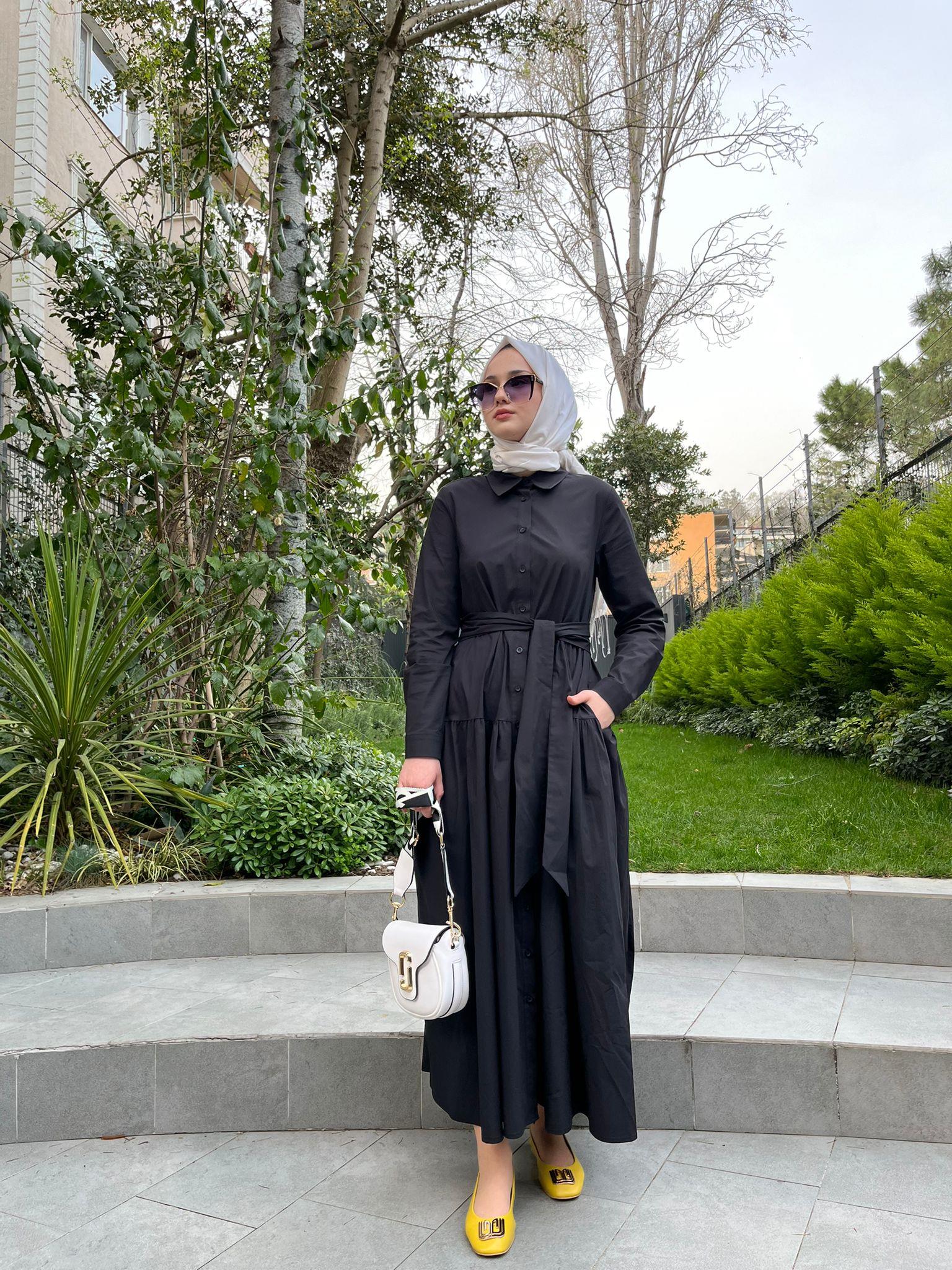 QOOQ Pop Elbise Siyah 24ss410