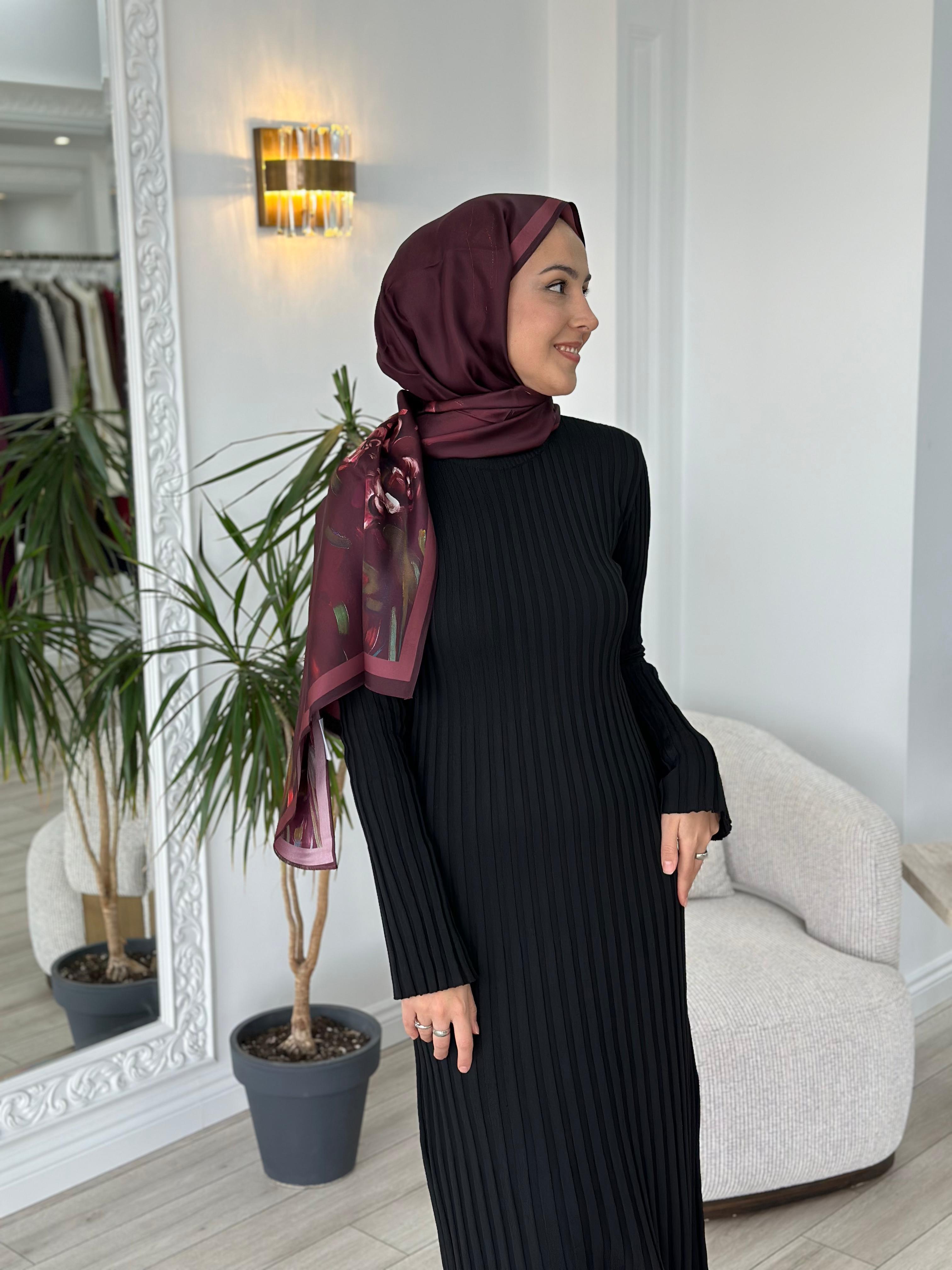 QOOQ Ray Triko Siyah Elbise 25fw401