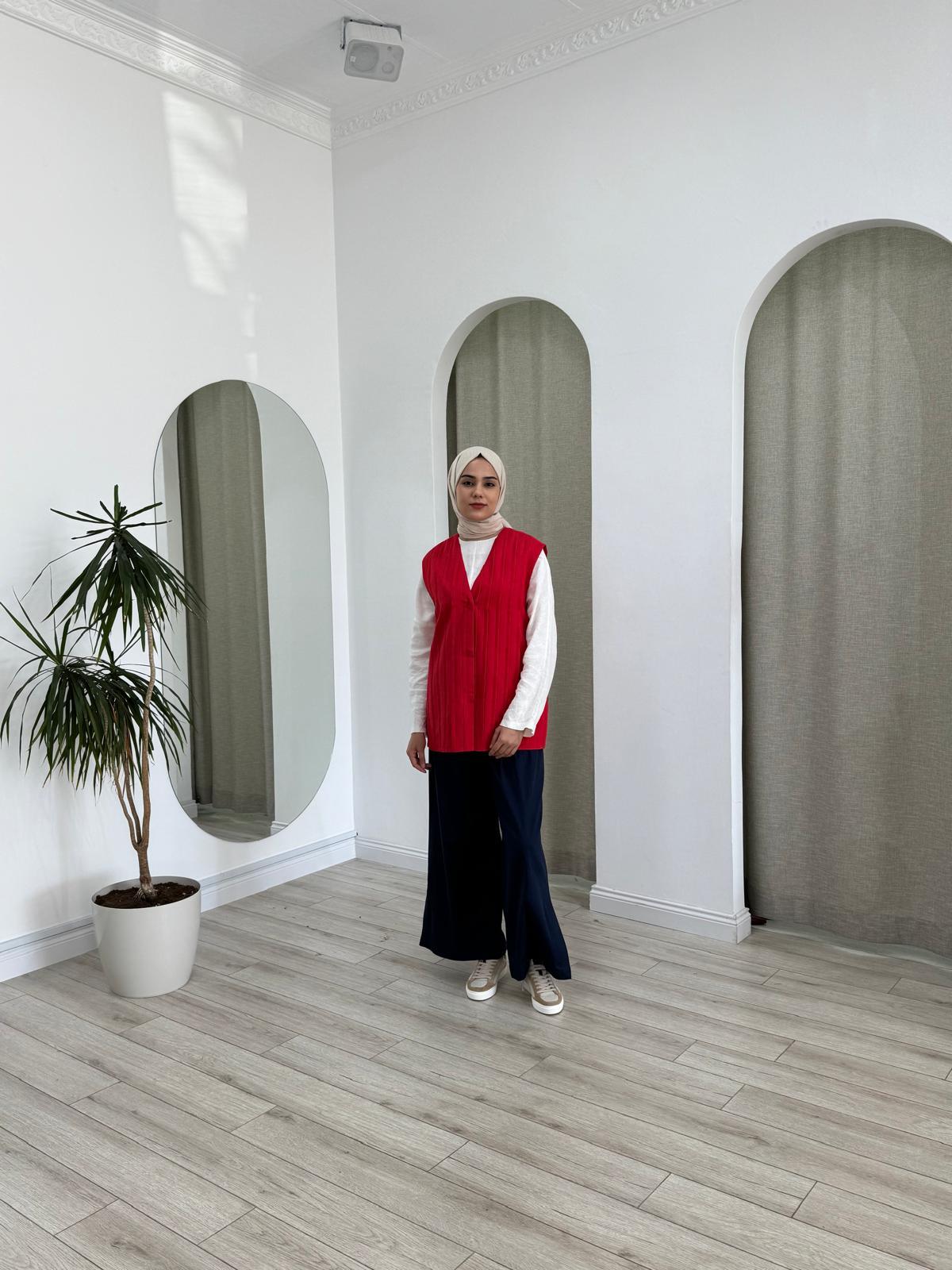 QOOQ Serpent Yelek Kırmızı 25ss609