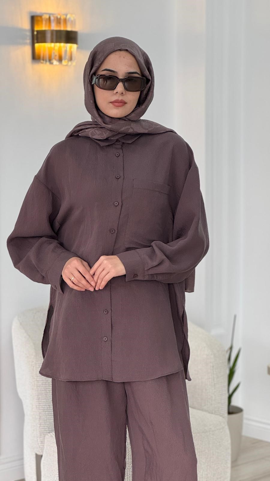 QOOQ Silva Çizgi Desenli Gömlek 26ss209