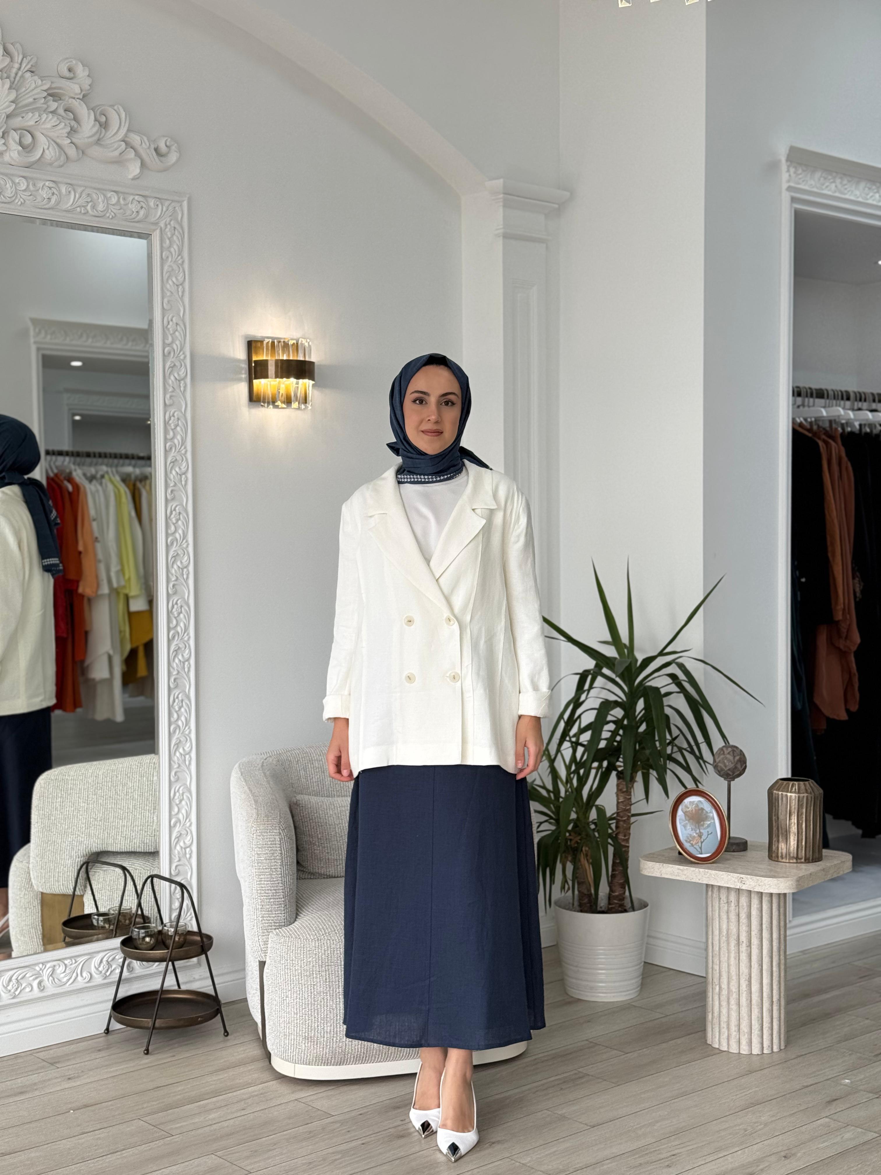 QOOQ Simon Ceket Beyaz 25ss618