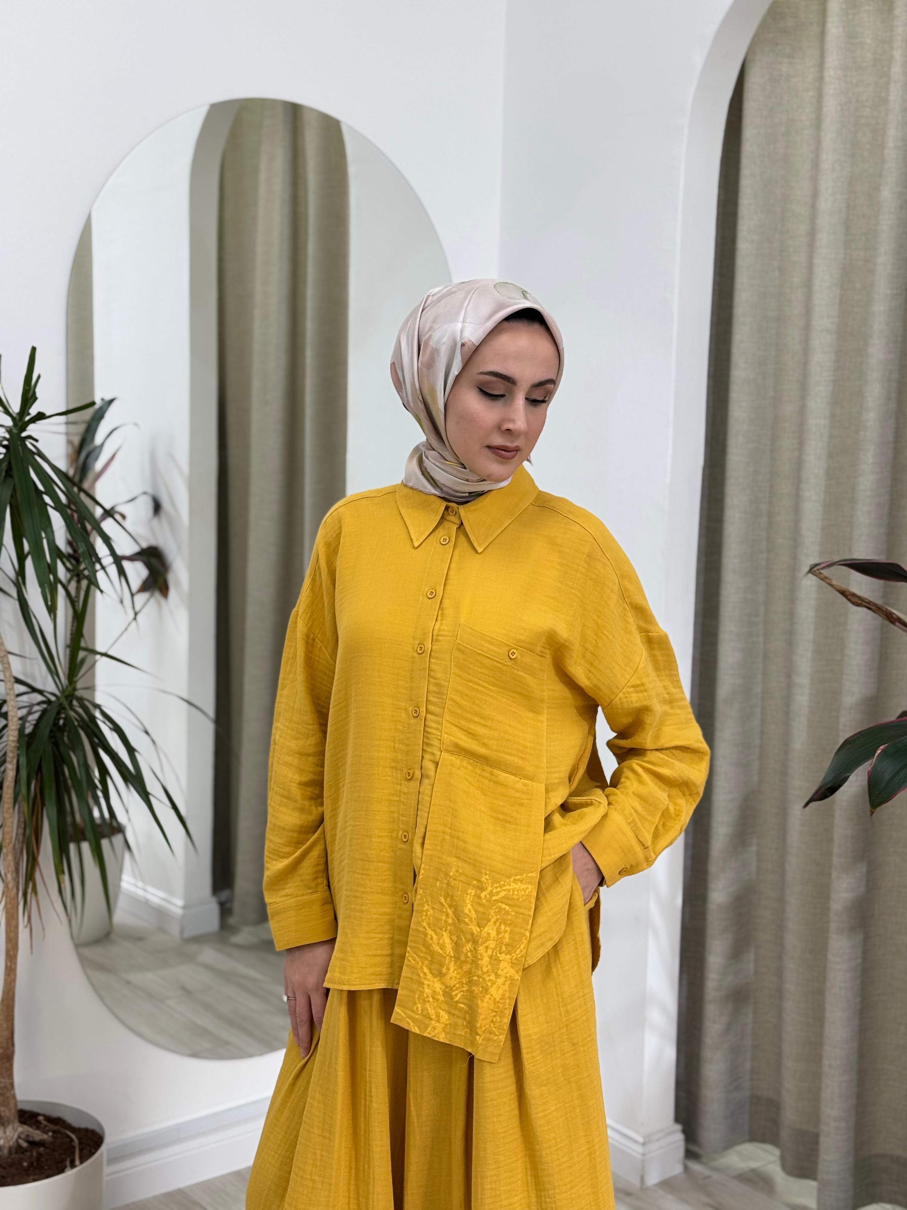 QOOQ Suns Gömlek Hardal 25ss307