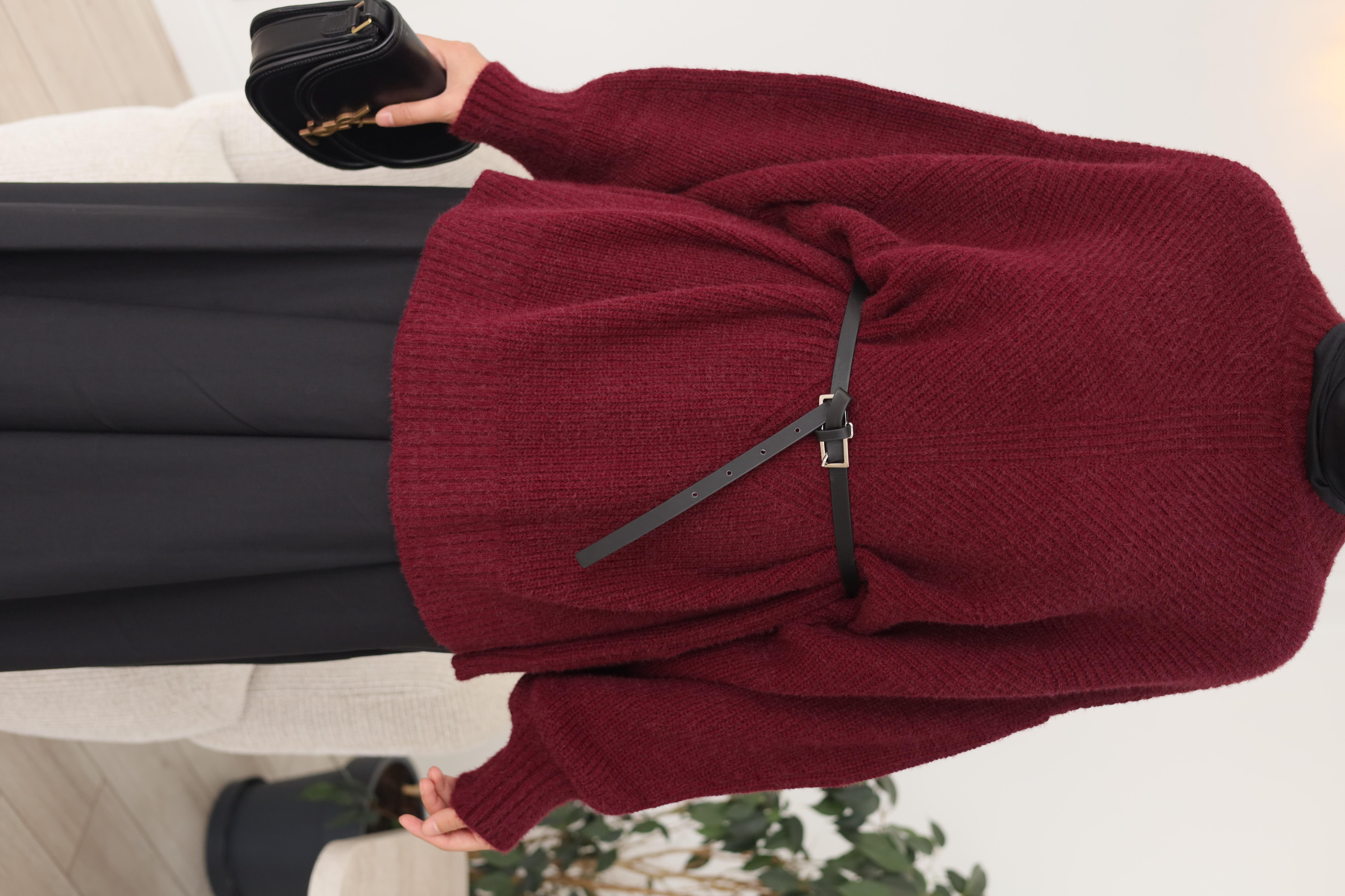 QOOQ Triko Kazak Bordo 26fw217