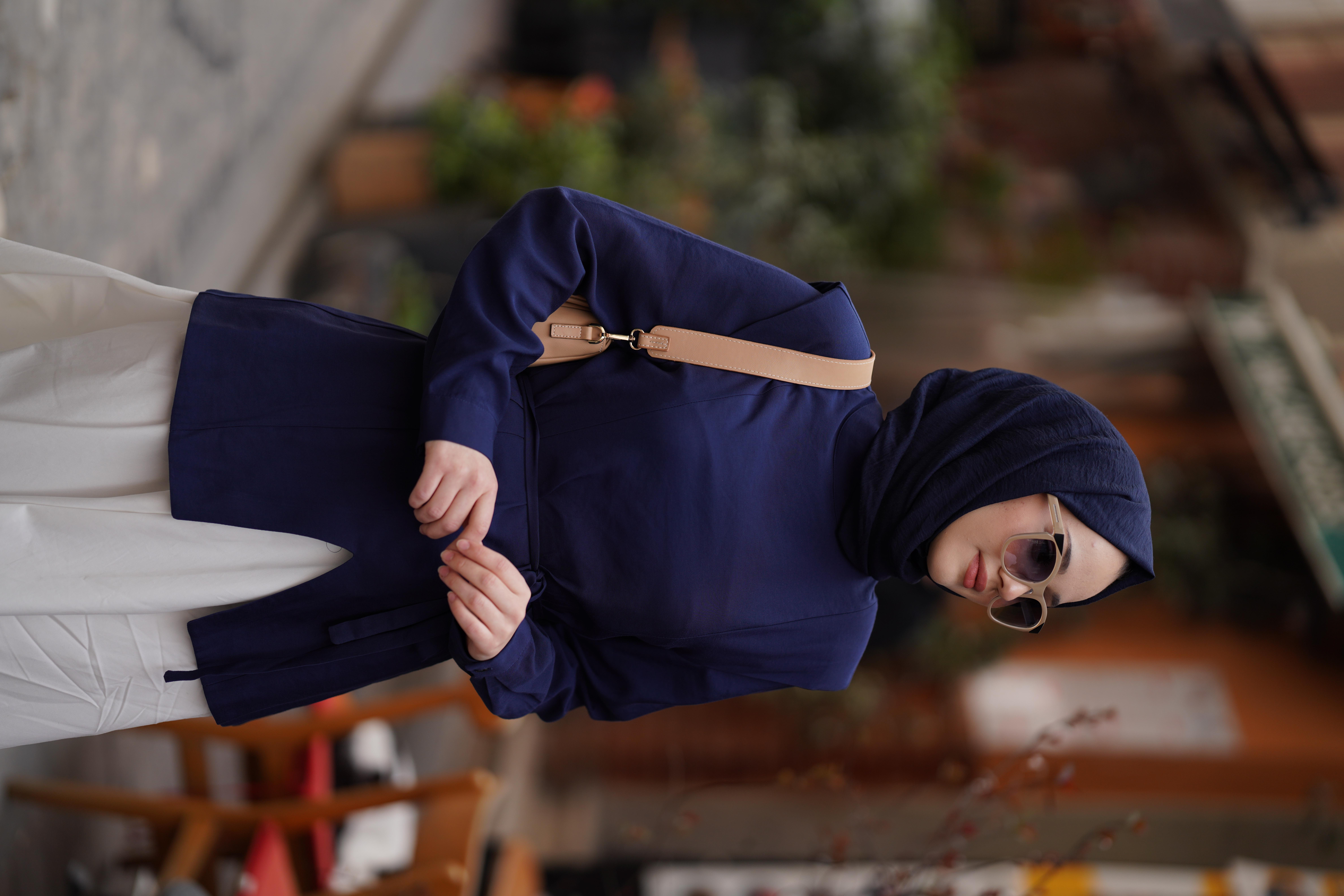 QOOQ Vatka Bluz Lacivert 24ss247