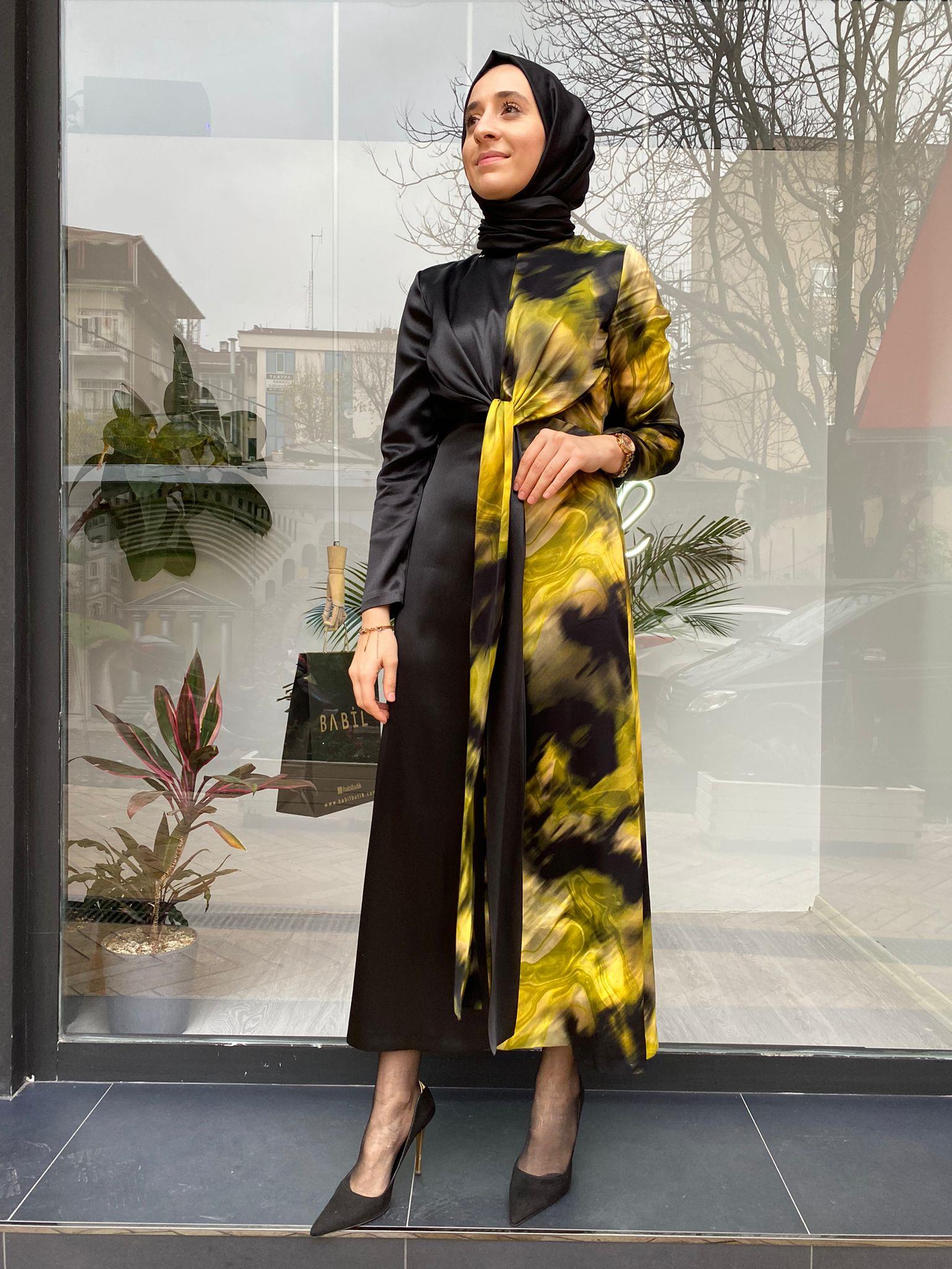 Senna Umberta Elbise Sarı sd241041030075