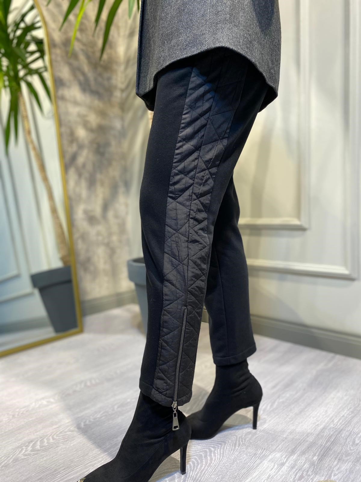 Unique Yanları Kapitone Pantalon Antrasit UW233426