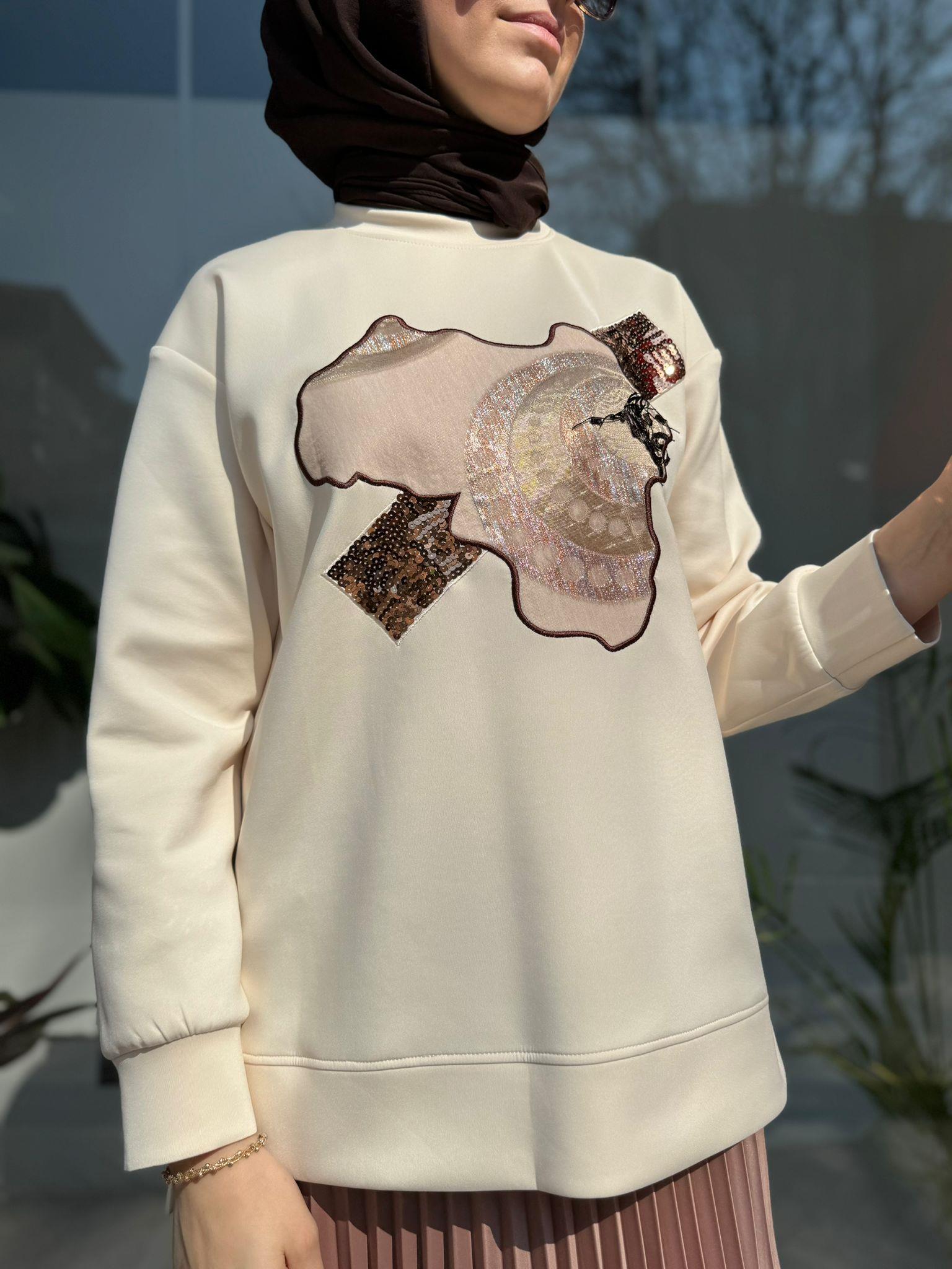 Venöve Embroidery Sweat Ekru 24ssswe0001