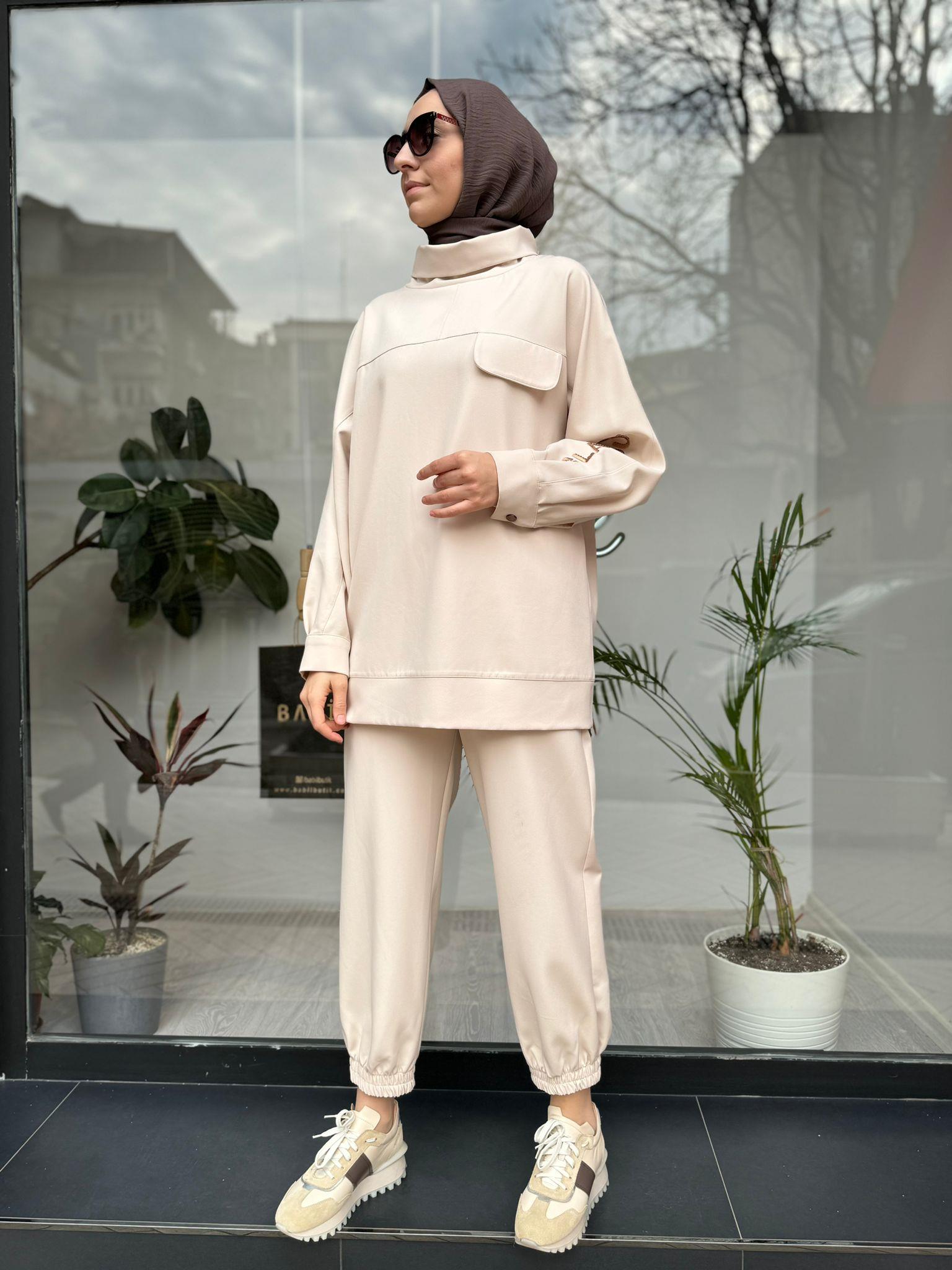 Venöve Glamour Sweat Takım Ekru 24fwswe0002