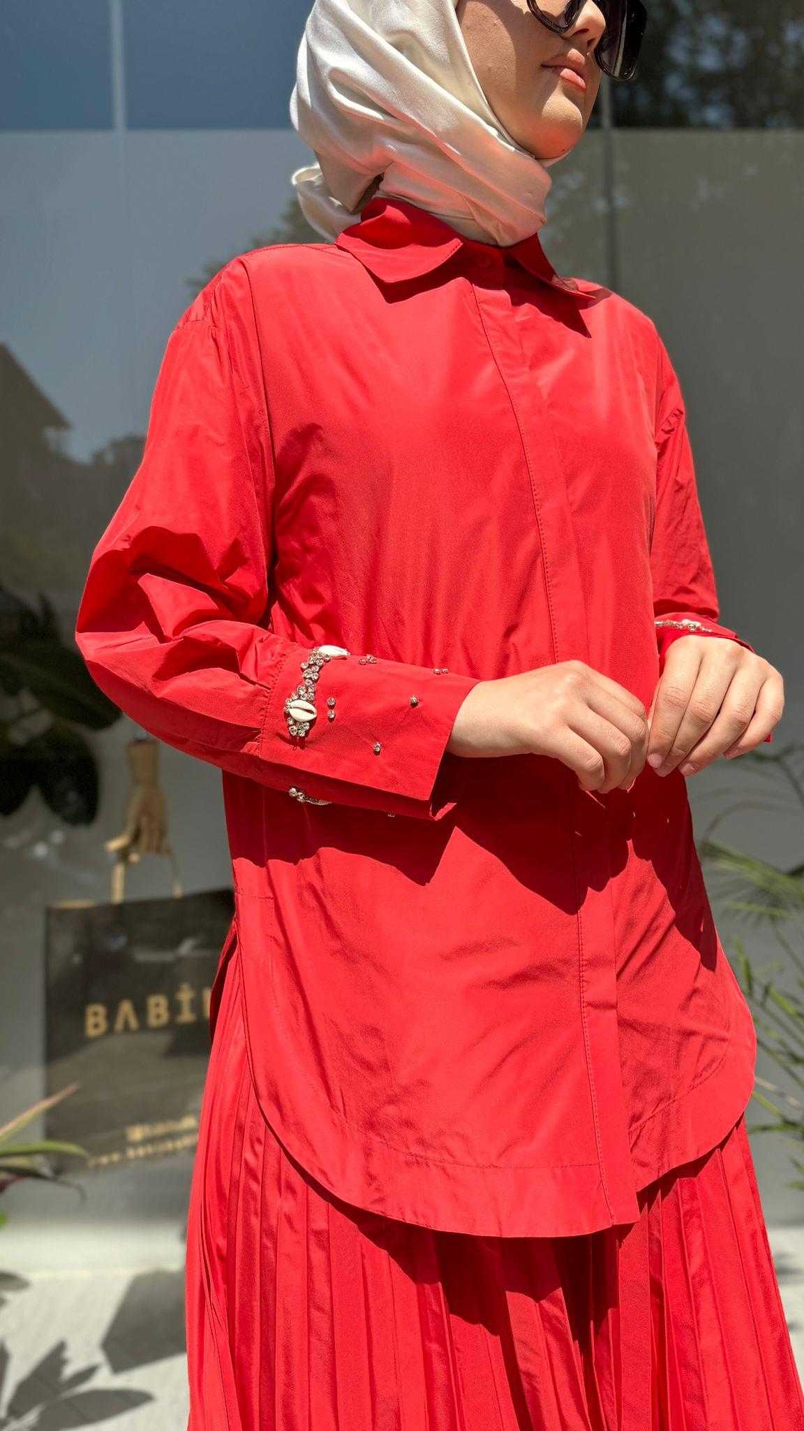 Venöve Stolte Gömlek Kırmızı 24ssgom0026