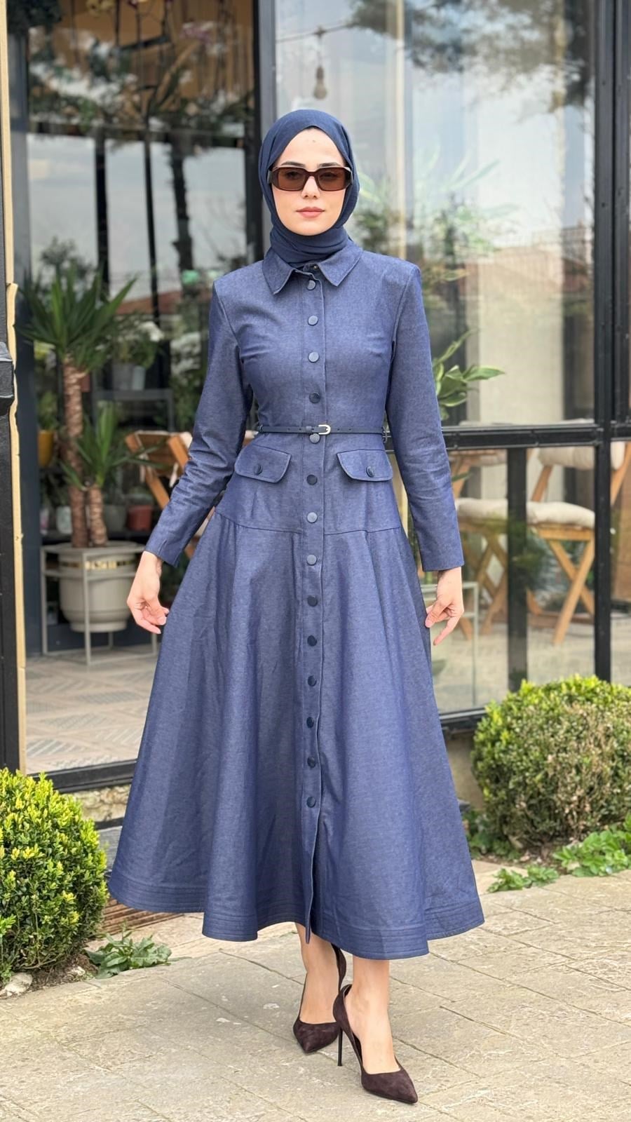 VUU Belden Oturtmalı Denim Elbise 26ss5030
