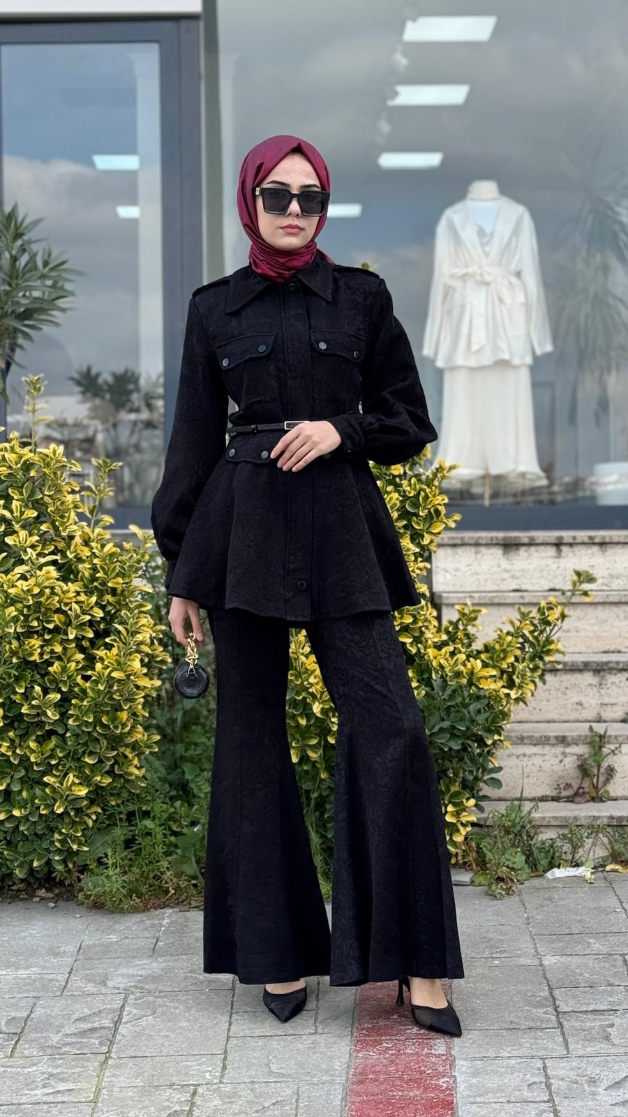 VUU Çiçekli Jakar Pantolonlu Takım 26ss1005