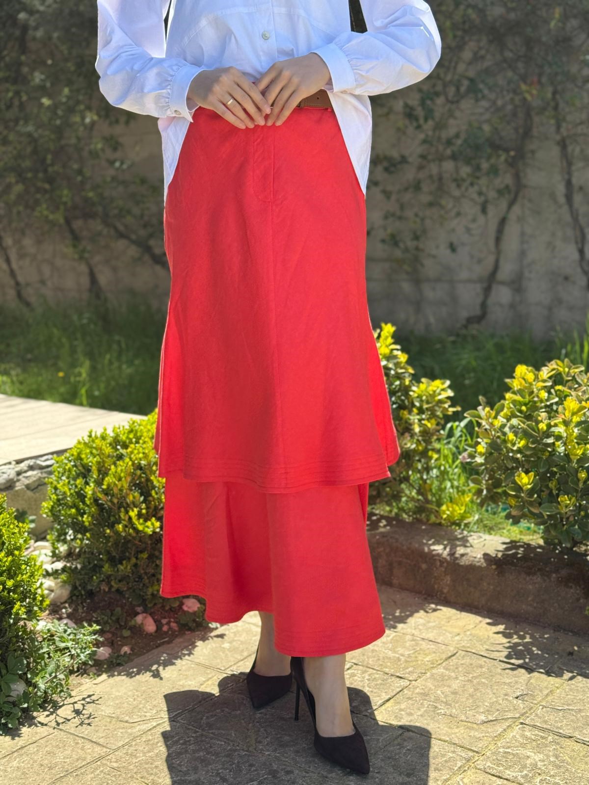 VUU İki Kat Volanlı Etek 26ss3002
