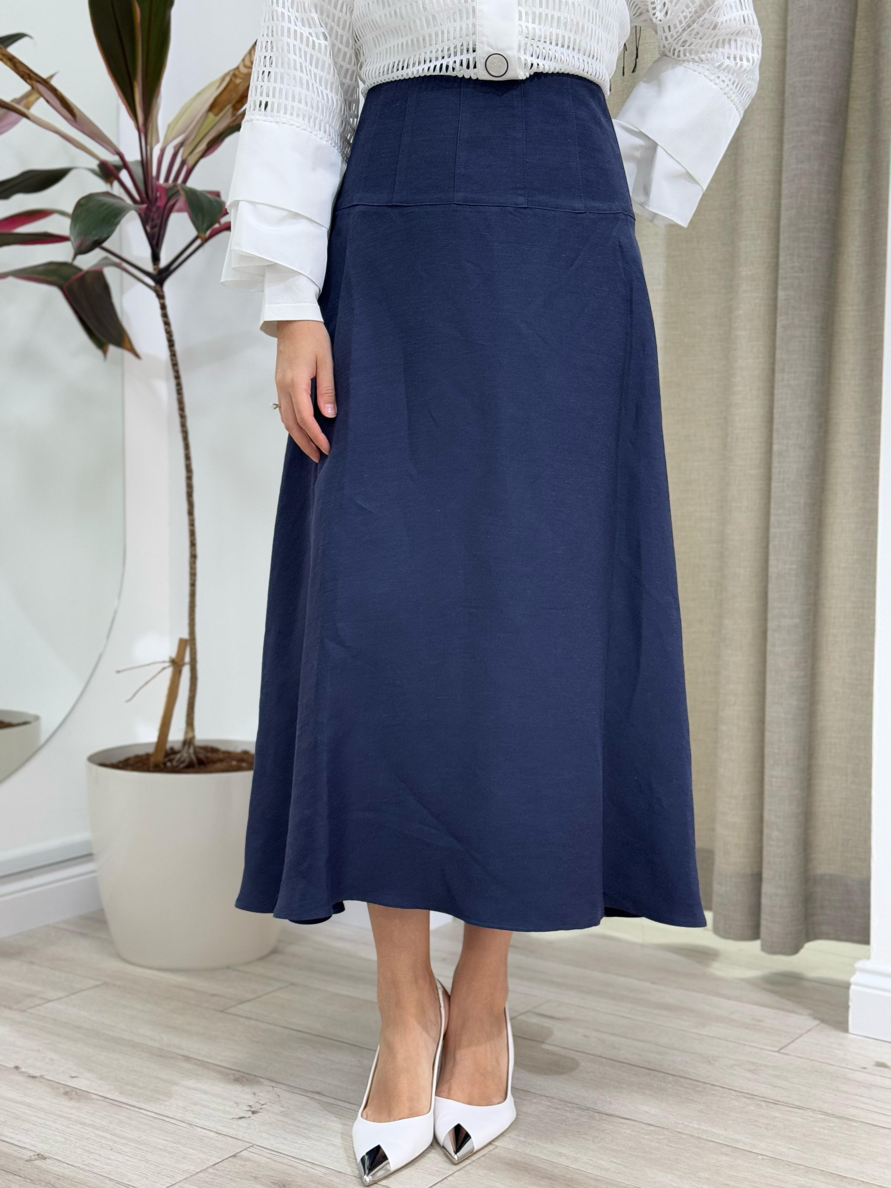 Vuu Lacivert Kloş Etek 25ssv2014