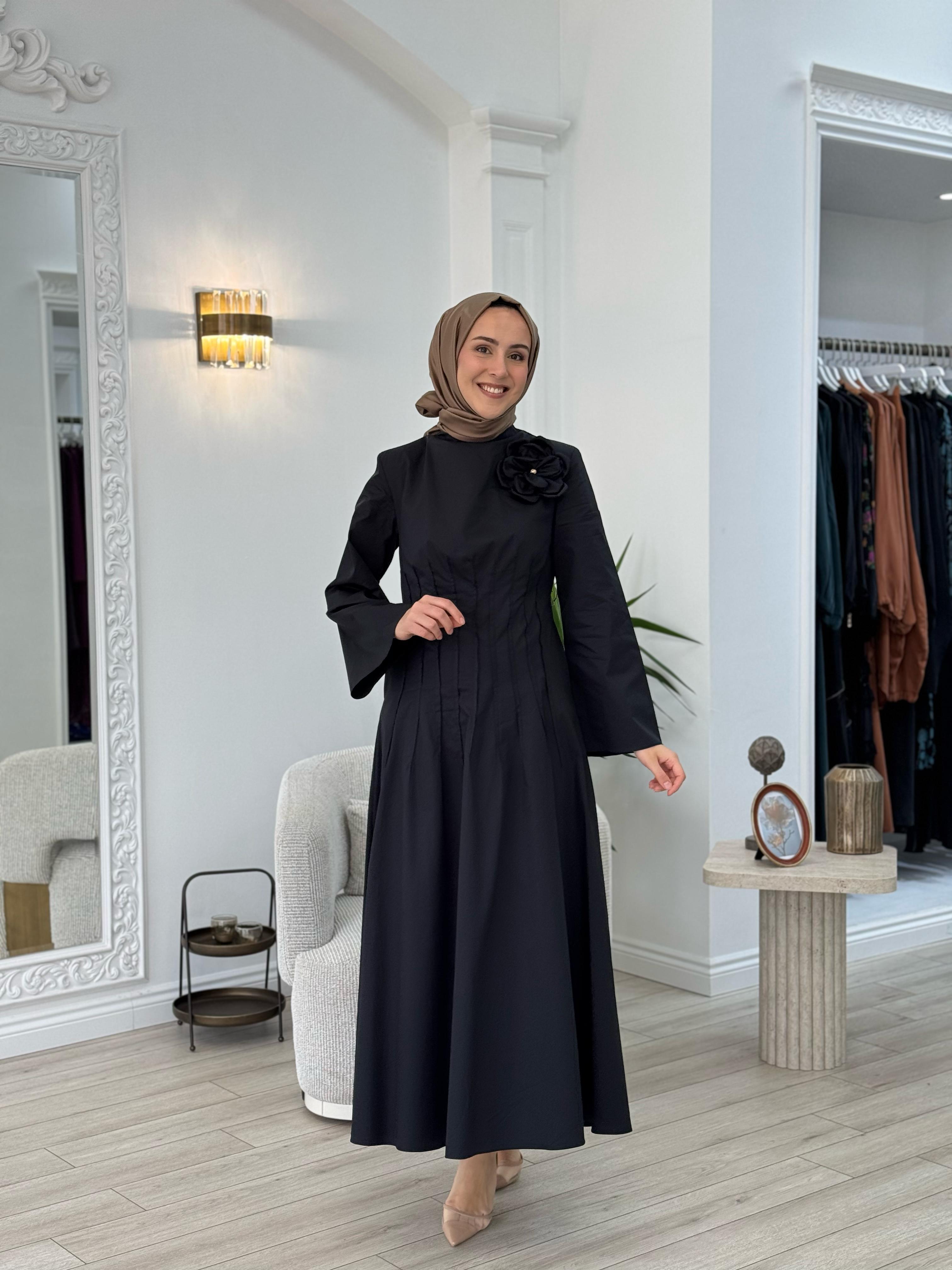 Vuu Pens Detaylı Elbise Siyah 25ssv4014