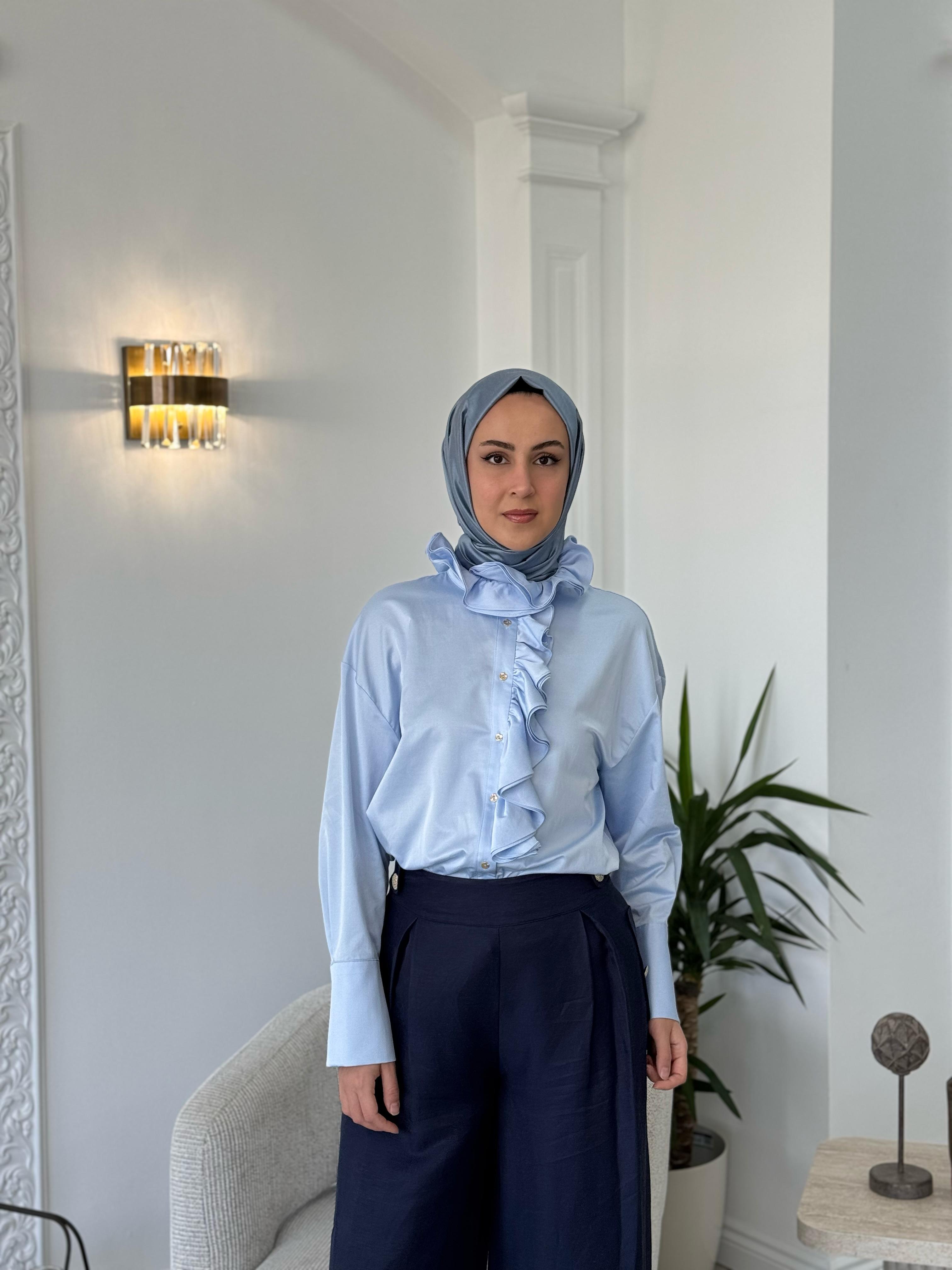 Vuu Yaka Detaylı Gömlek Mavi 25ssv1006