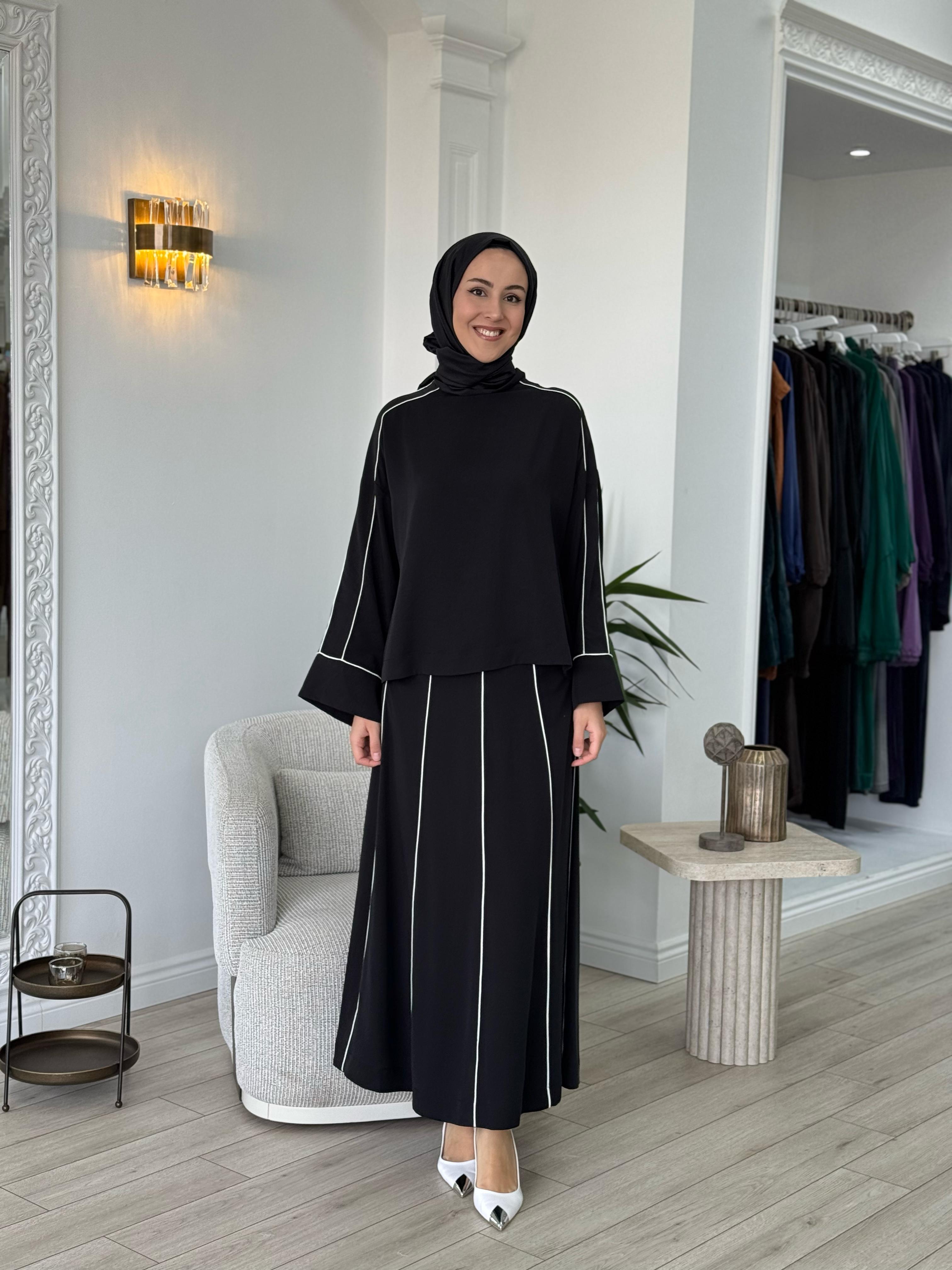 Zems Beyaz Biyeli Etekli Takım 2t005