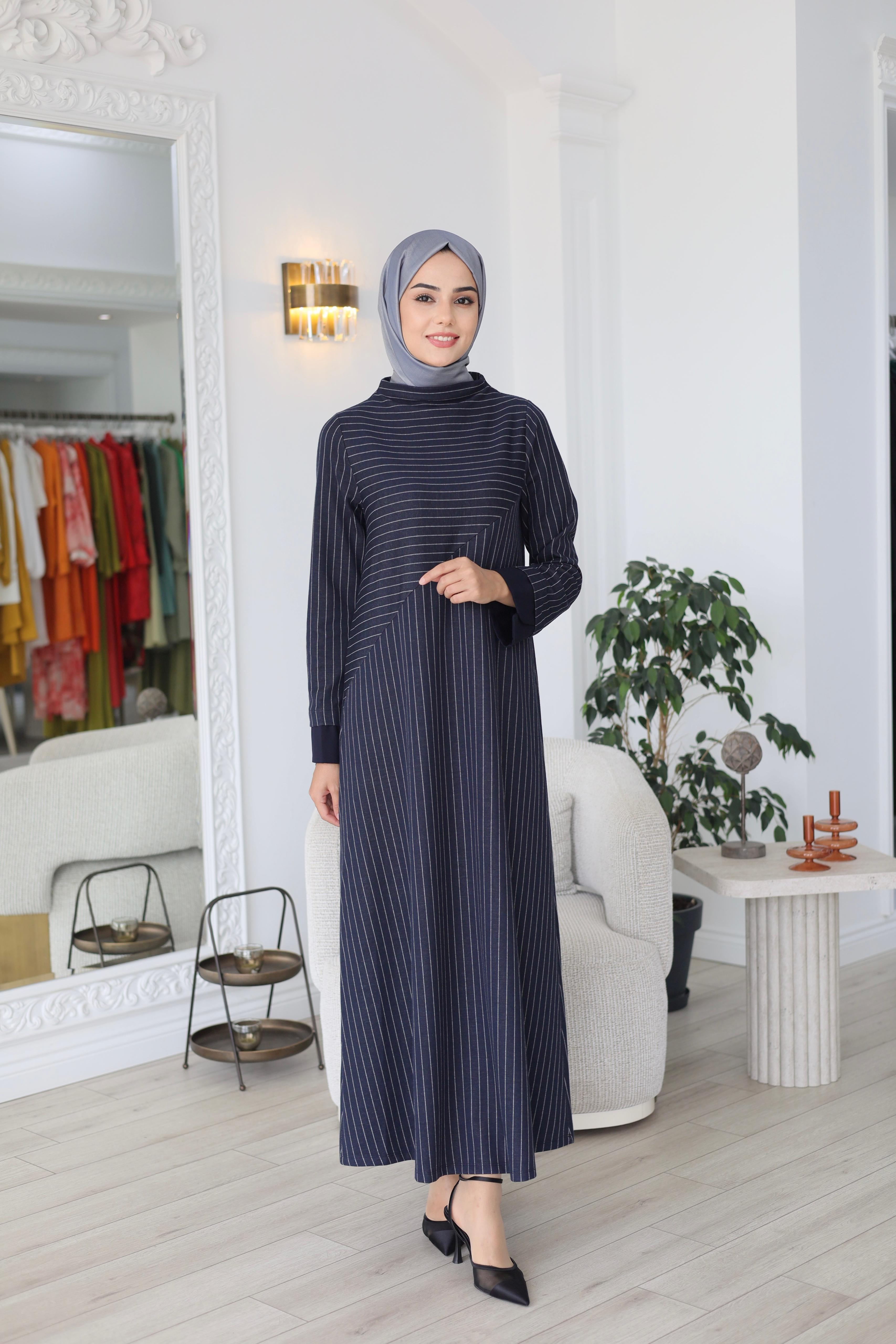 Zems Çizgili Elbise 2739