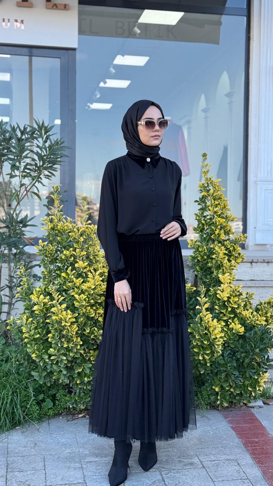 Zems Kadife Detaylı Gömlek 2791