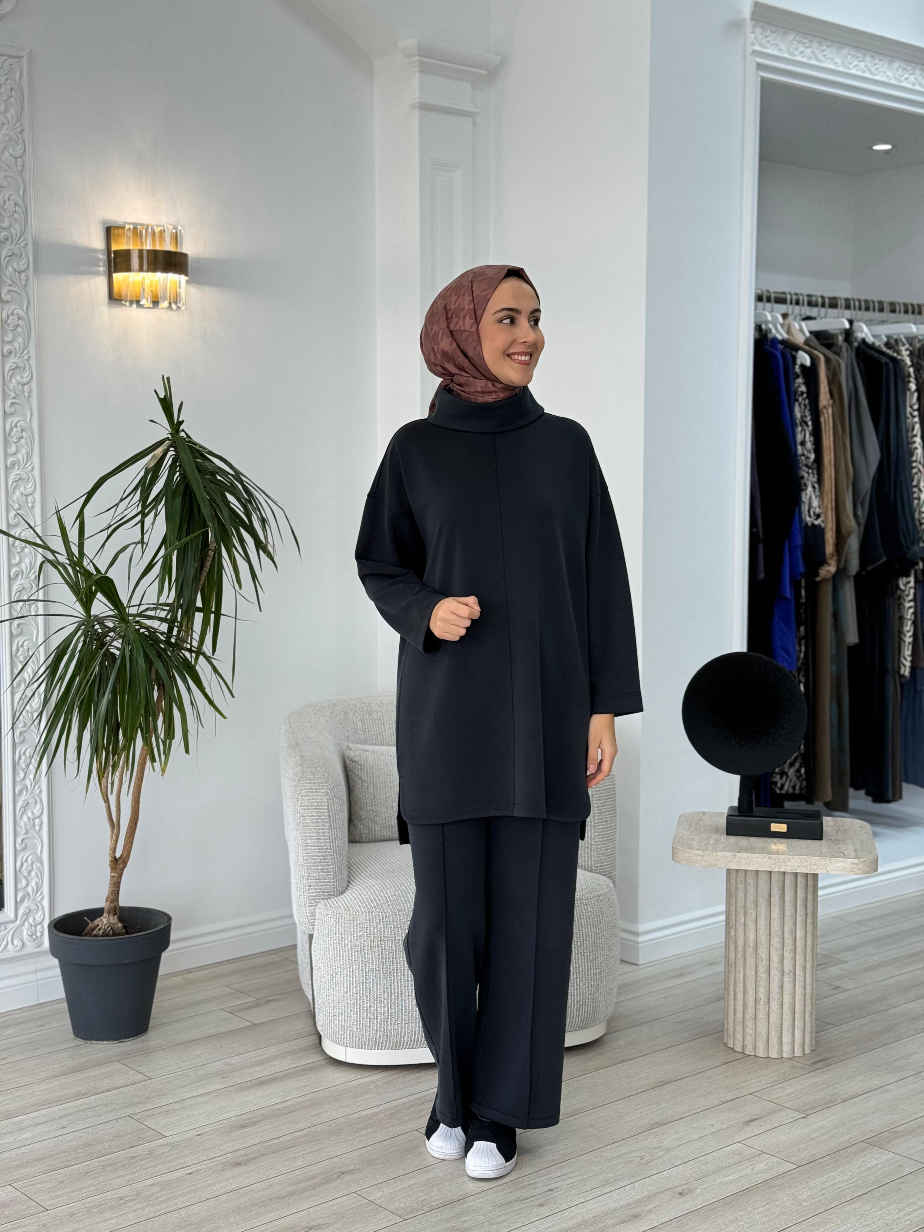 Zems Pantolonlu Takım Siyah zems-2501