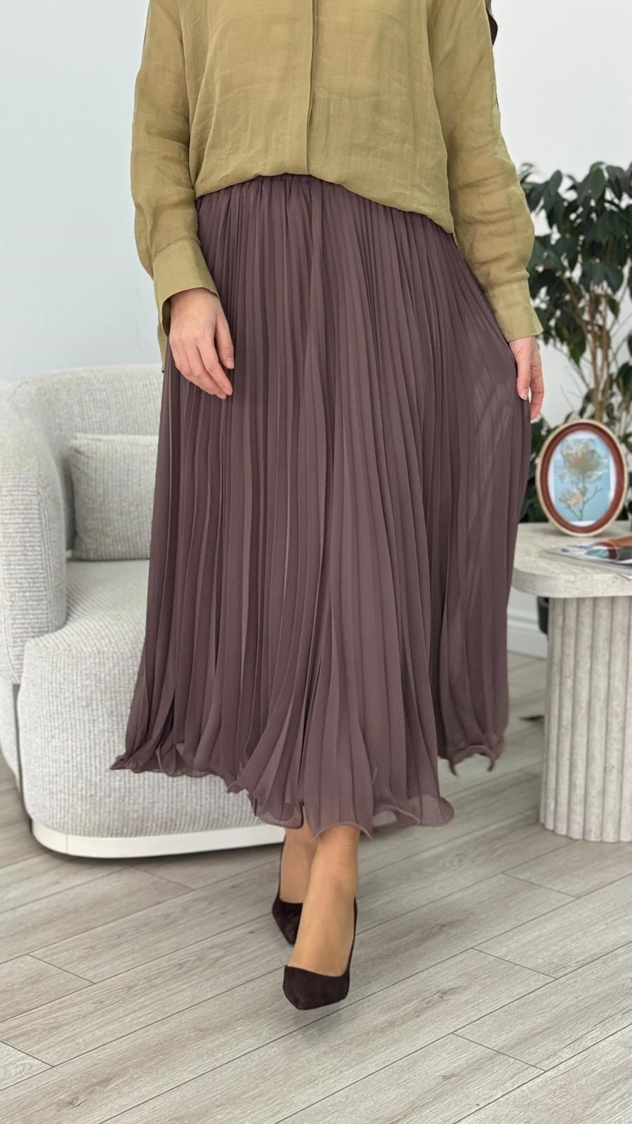 Zems Piliseli Şifon Etek 2859