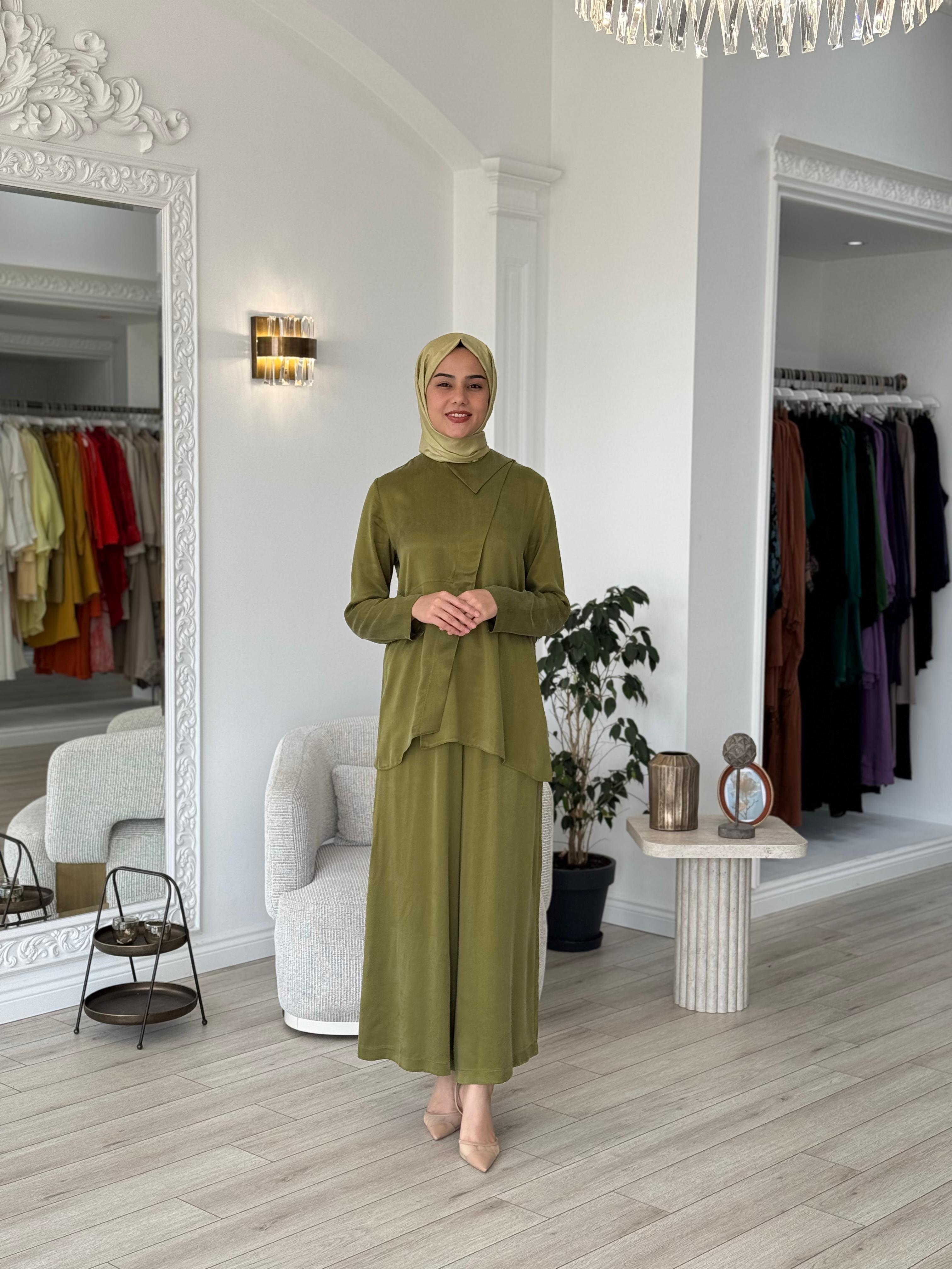 Zems Yeşil İpek Takım 2t104