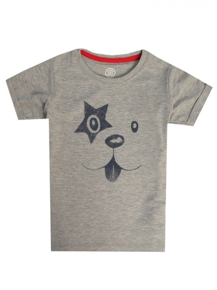 State Of Kids Sevimli Köpek Gri T-Shirt