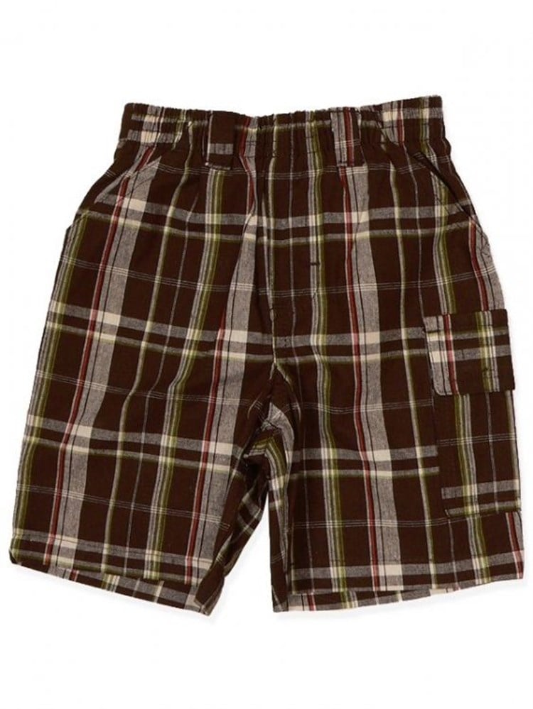 Bebek Ekose Şort - Kahverengi