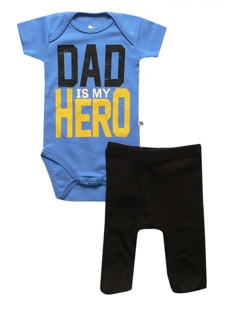 Bebeque Dad is My Hero Set - Mavi