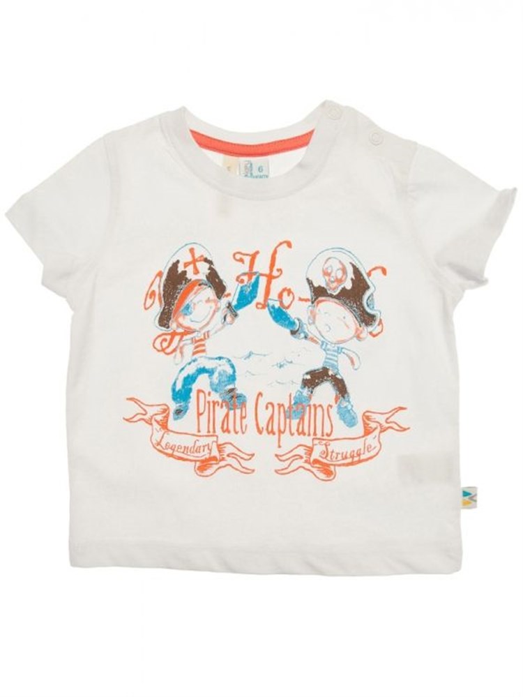 Bluekey T-shirt - Baskı - Çıtçıt Bağlamalı -Beyaz