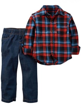 Carter's Gömlek Pantolon Set - Kırmızı
