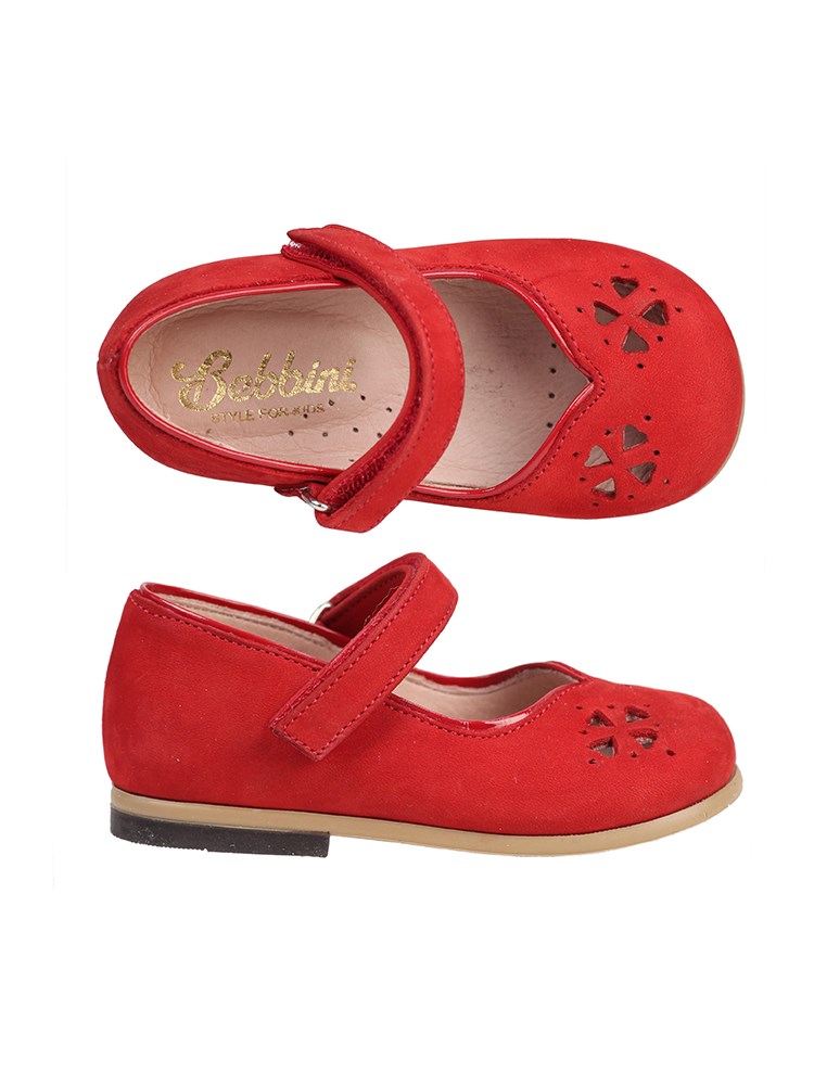 Bebbini Kırmızı Nubuk Kız Çocuk Ayakkabısı