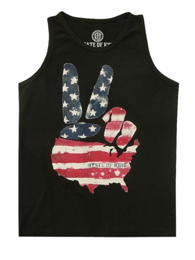 State of Kids Baskılı Atlet - Siyah