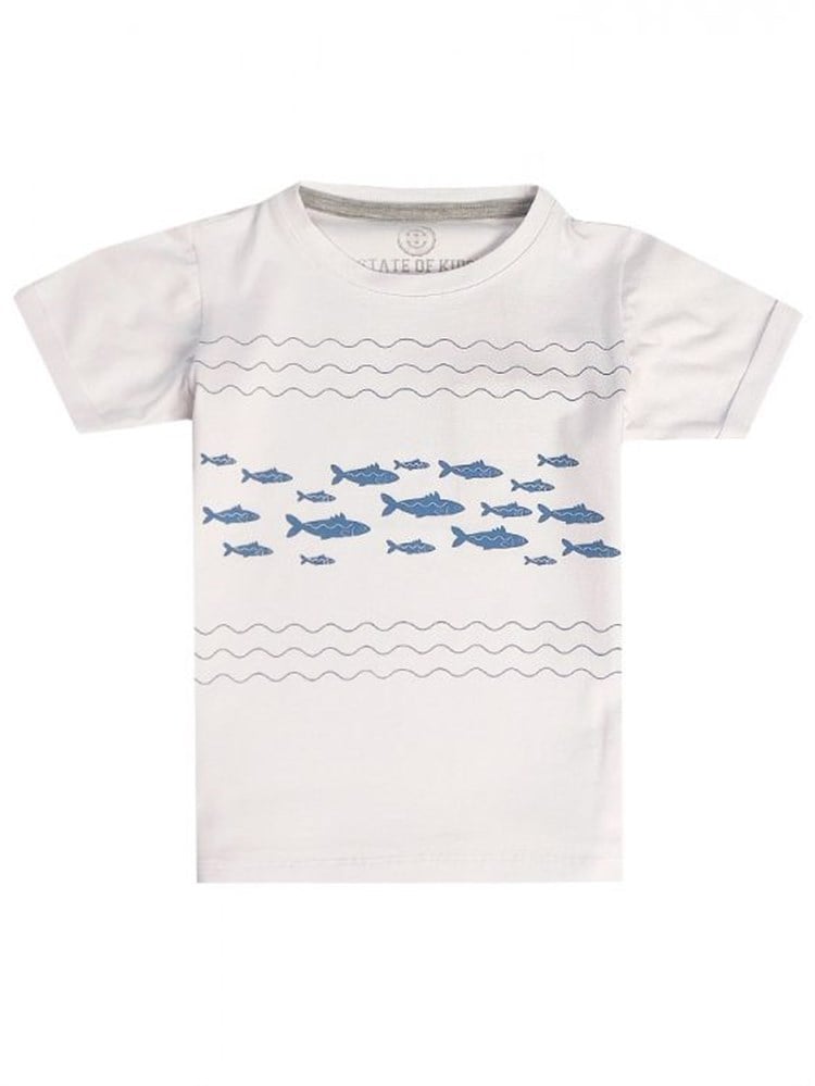 State Of Kids Sevimli Balık Beyaz T-Shirt