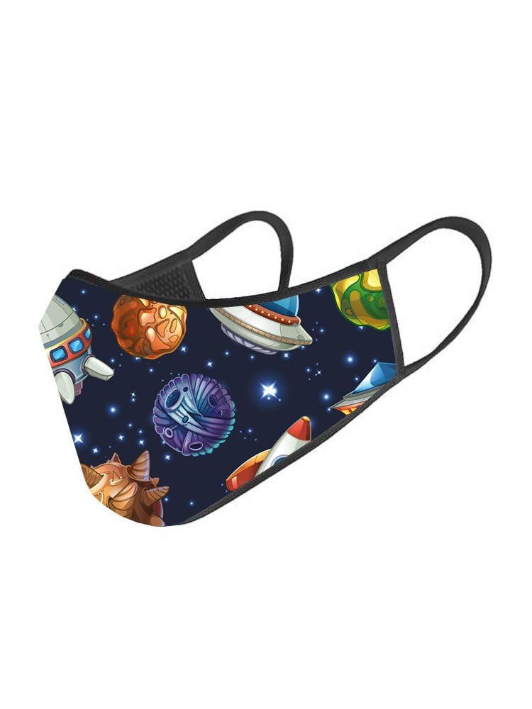3 Katlı Çocuk Maskesi - Space