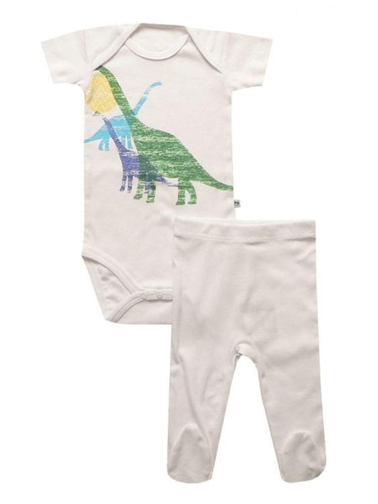 Bebeque Tatlı Dinazor Set - Beyaz