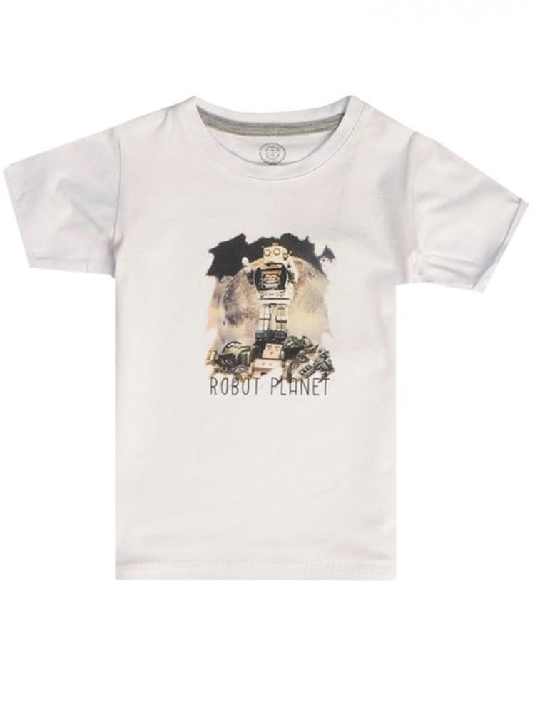 State Of Kids Robot Beyaz T-Shirt