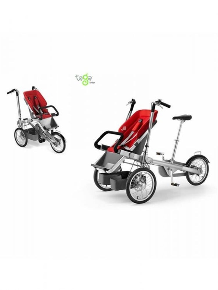Taga Bikes - Bisikletli Bebek Arabası Kırmızı