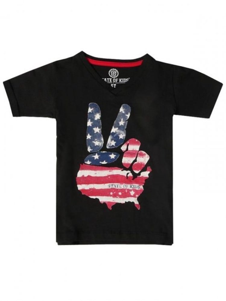 State of Kids Baskılı T-Shirt - Siyah