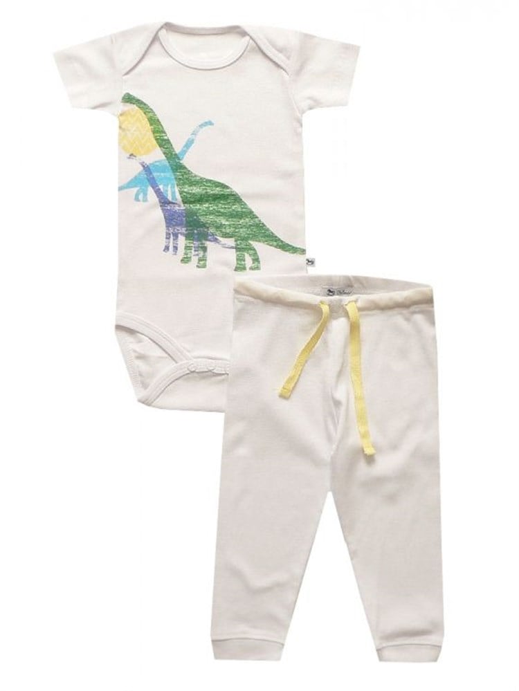 Bebeque Tatlı Dinazor Set - Beyaz