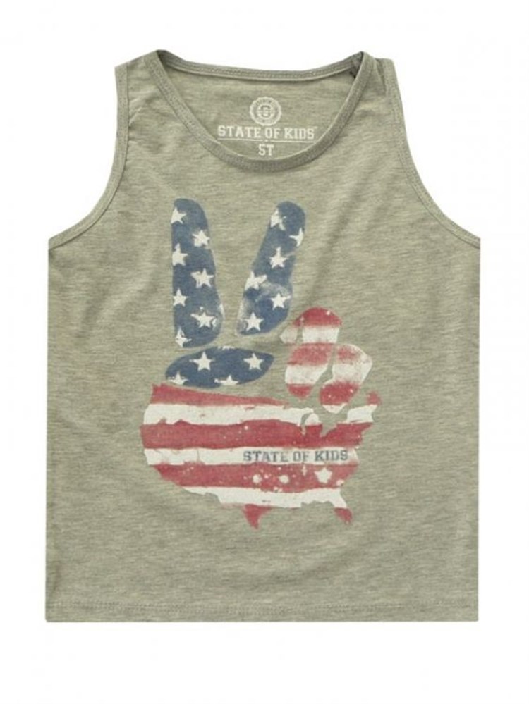 State of Kids Baskılı Atlet - Gri