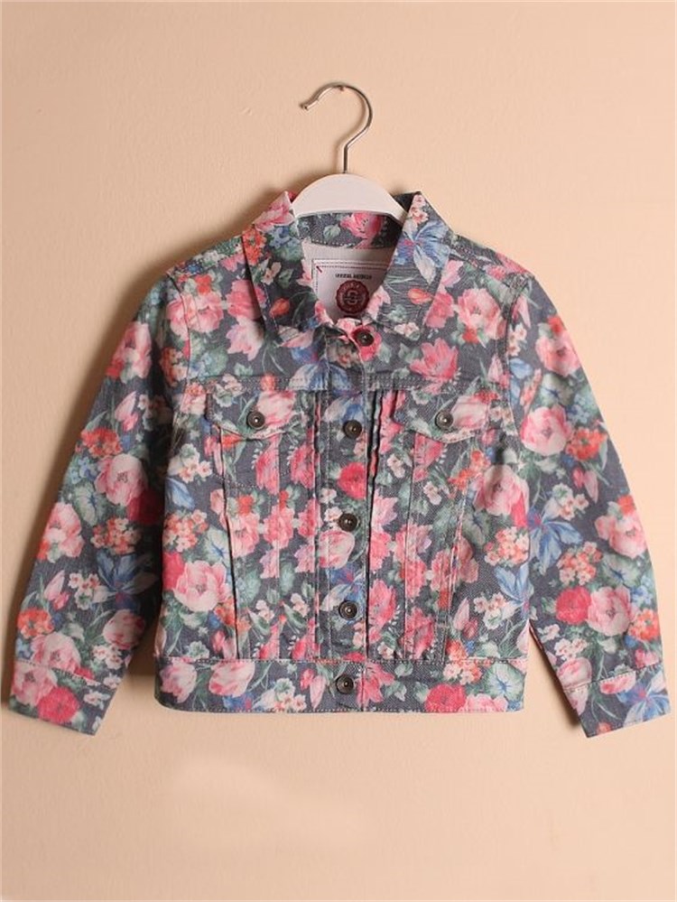 State Of Kids Çiçekli Ceket - Pink Roses